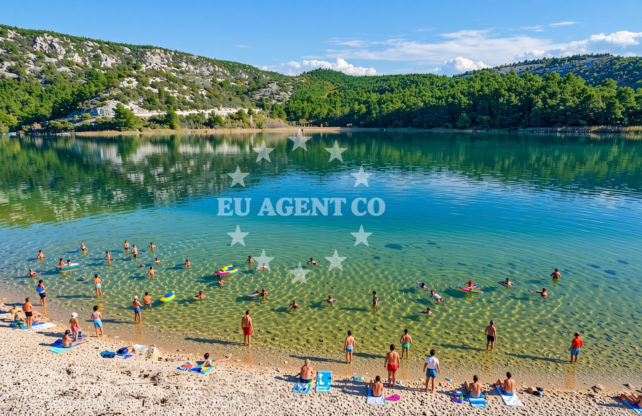 Shoreline and swimming area at Lozovac: beaches and coves in Lozovac