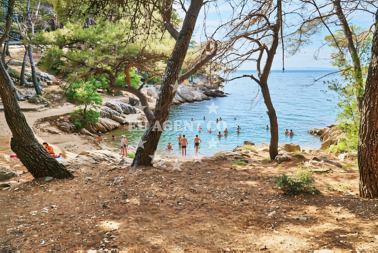 Shoreline and swimming area at Lubinski porat, Split Beach in Lubinski porat