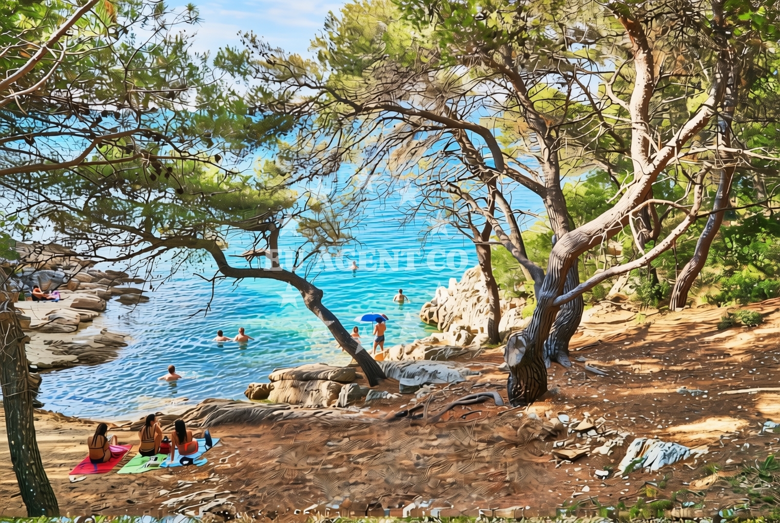 Beach facilities and surroundings at Lubinski porat, Split Beach in Lubinski porat