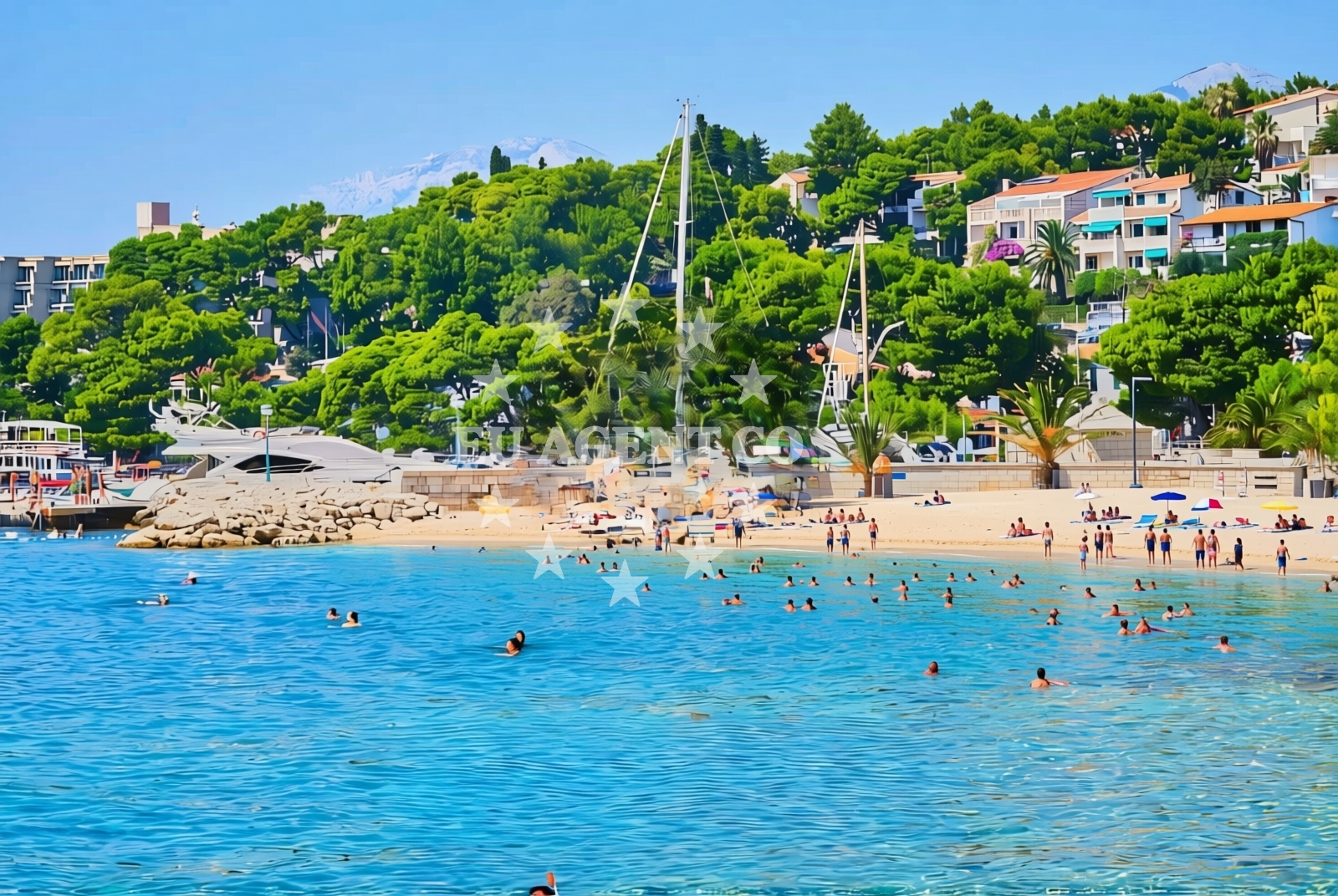 Overview of Lučica, Brela Beach in Lučica