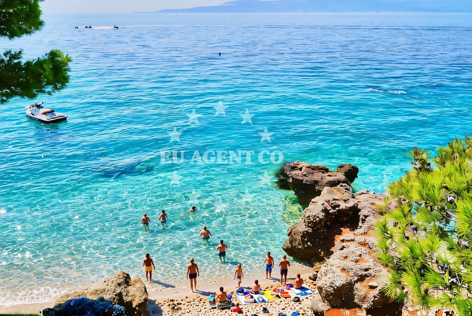 Shoreline and swimming area at Lučica, Brela Beach in Lučica