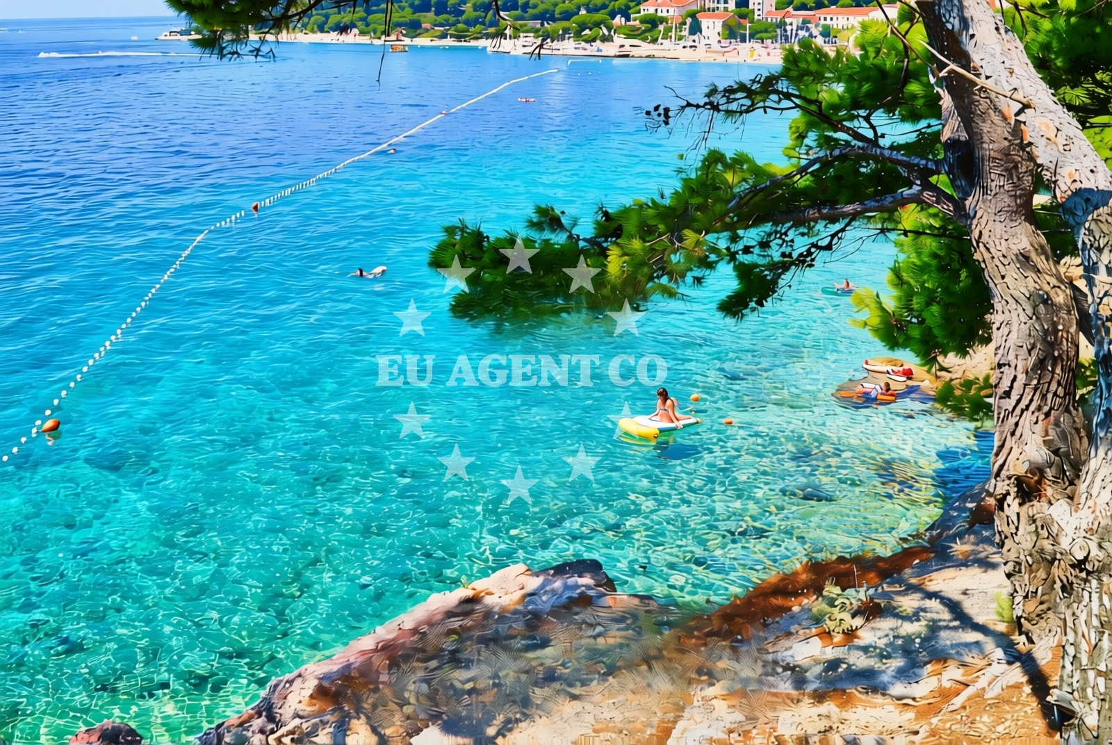 Sea and coastal view of Lučica, Brela Beach in Lučica
