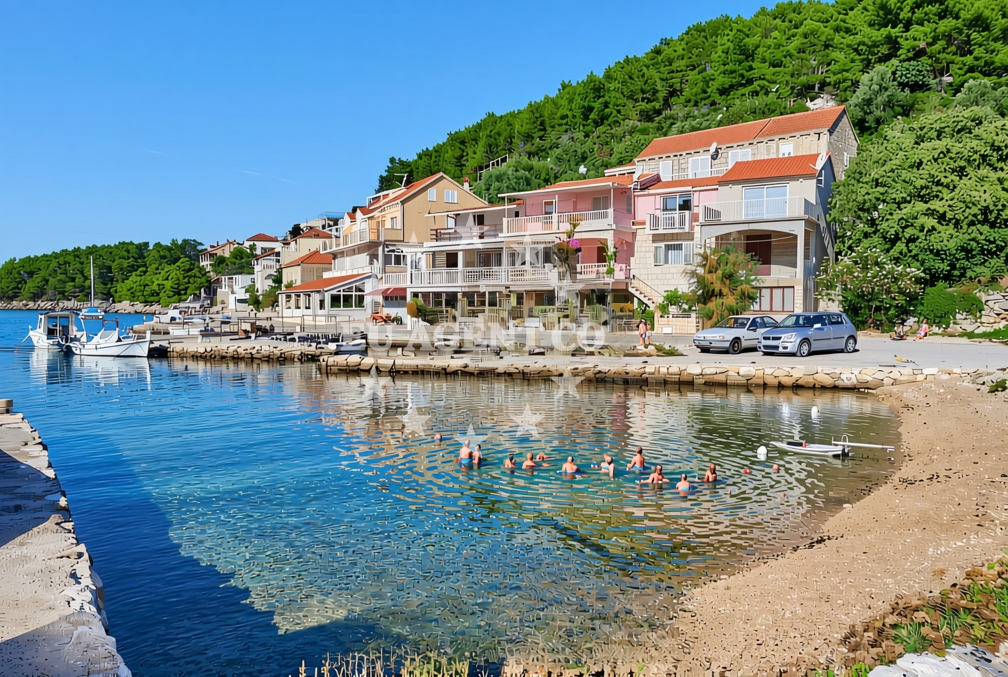 Shoreline and swimming area at Lučica Gršćica, Blato (Korčula) Beach in Lučica Gršćica