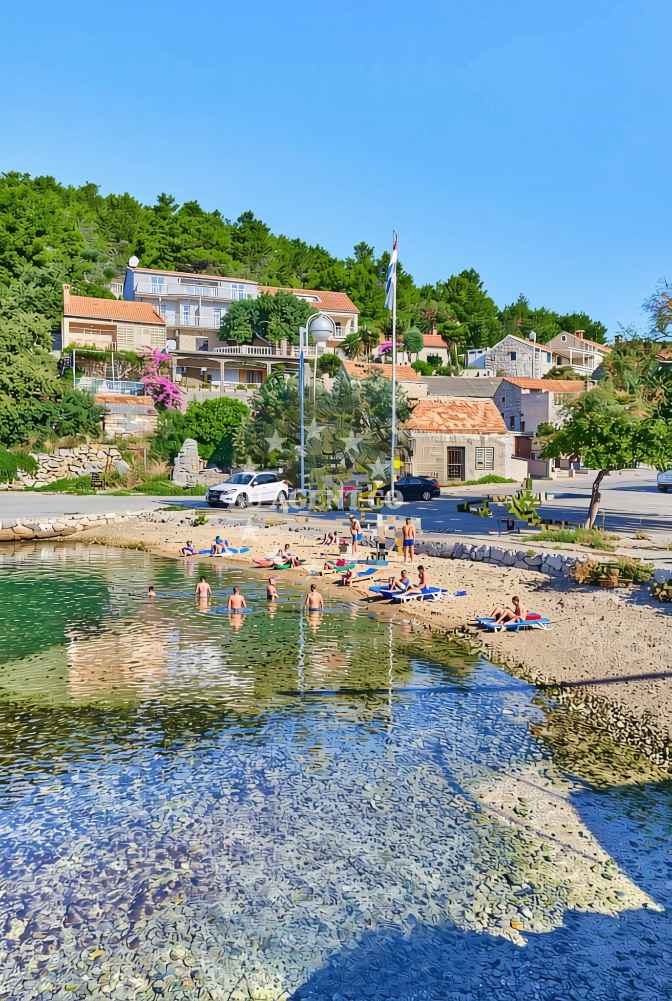 Beach facilities and surroundings at Lučica Gršćica, Blato (Korčula) Beach in Lučica Gršćica