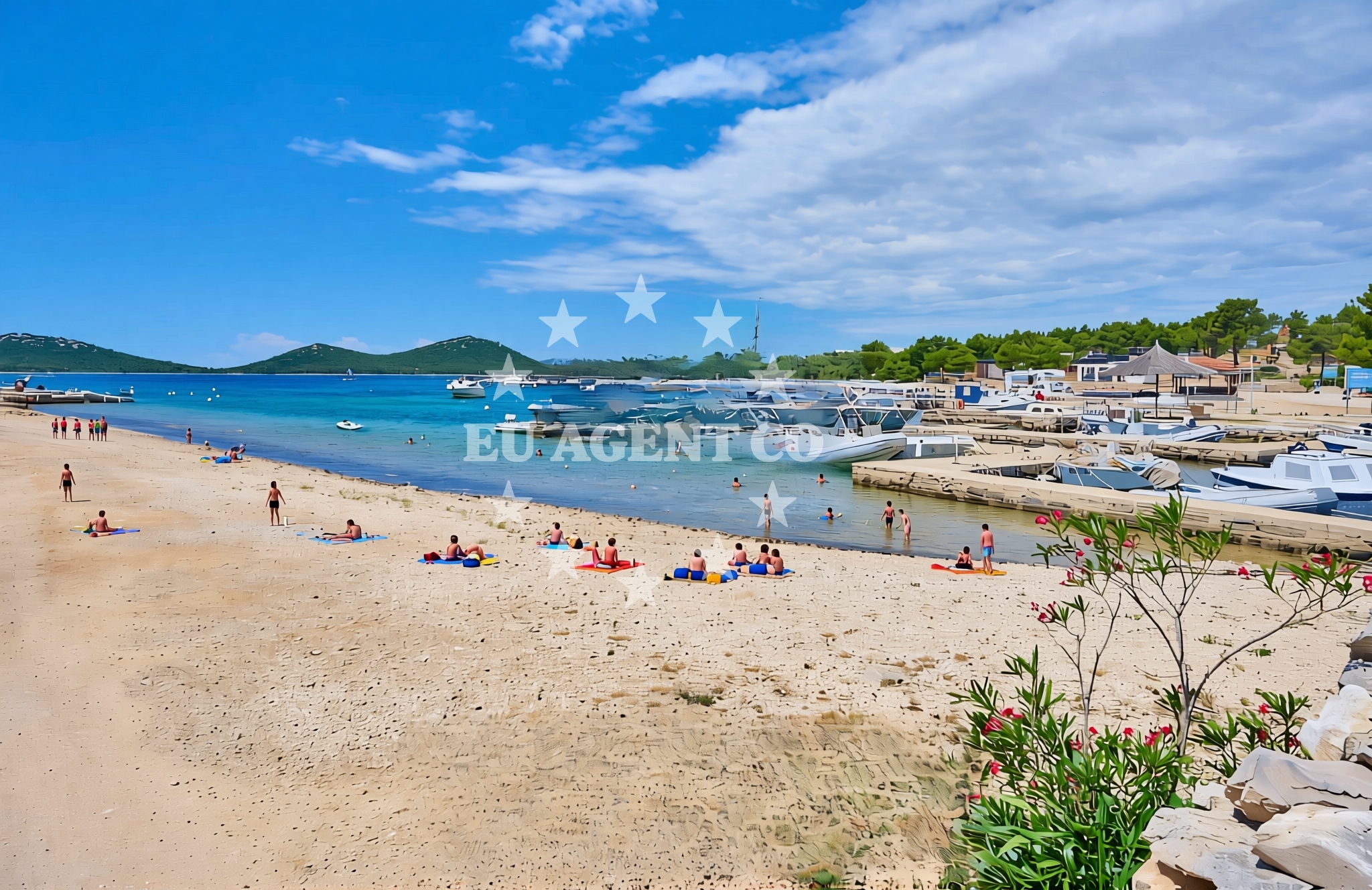 Shoreline and swimming area at Lučica istok, Betina (Murter) Beach in Lučica istok