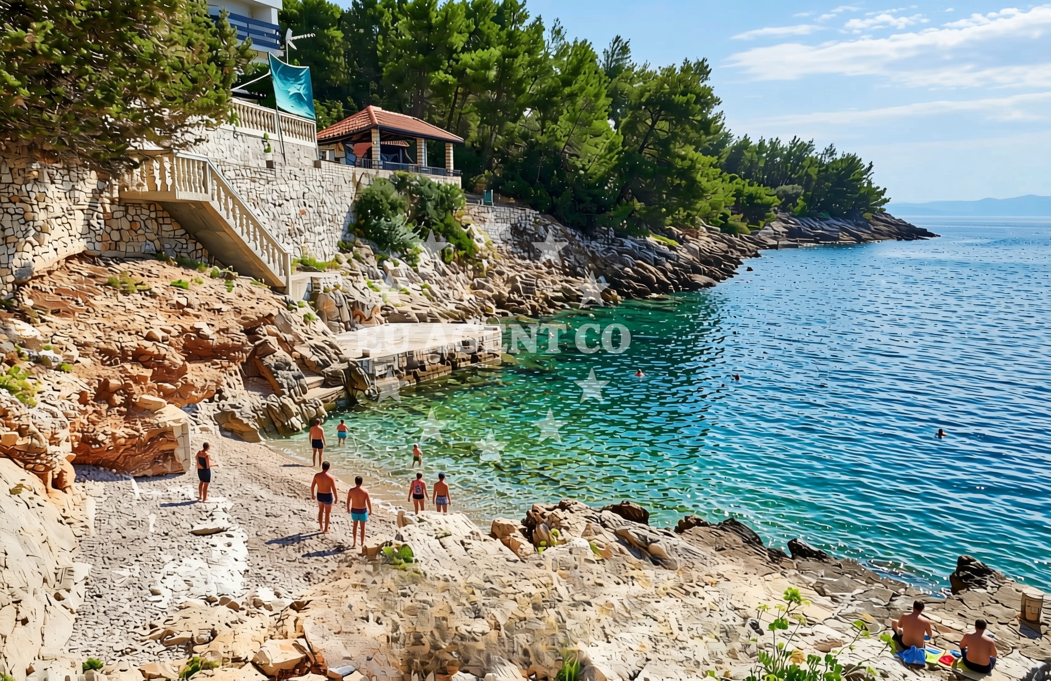 Shoreline and swimming area at Lučica istok, Gdinj (Hvar) Beach in Lučica istok