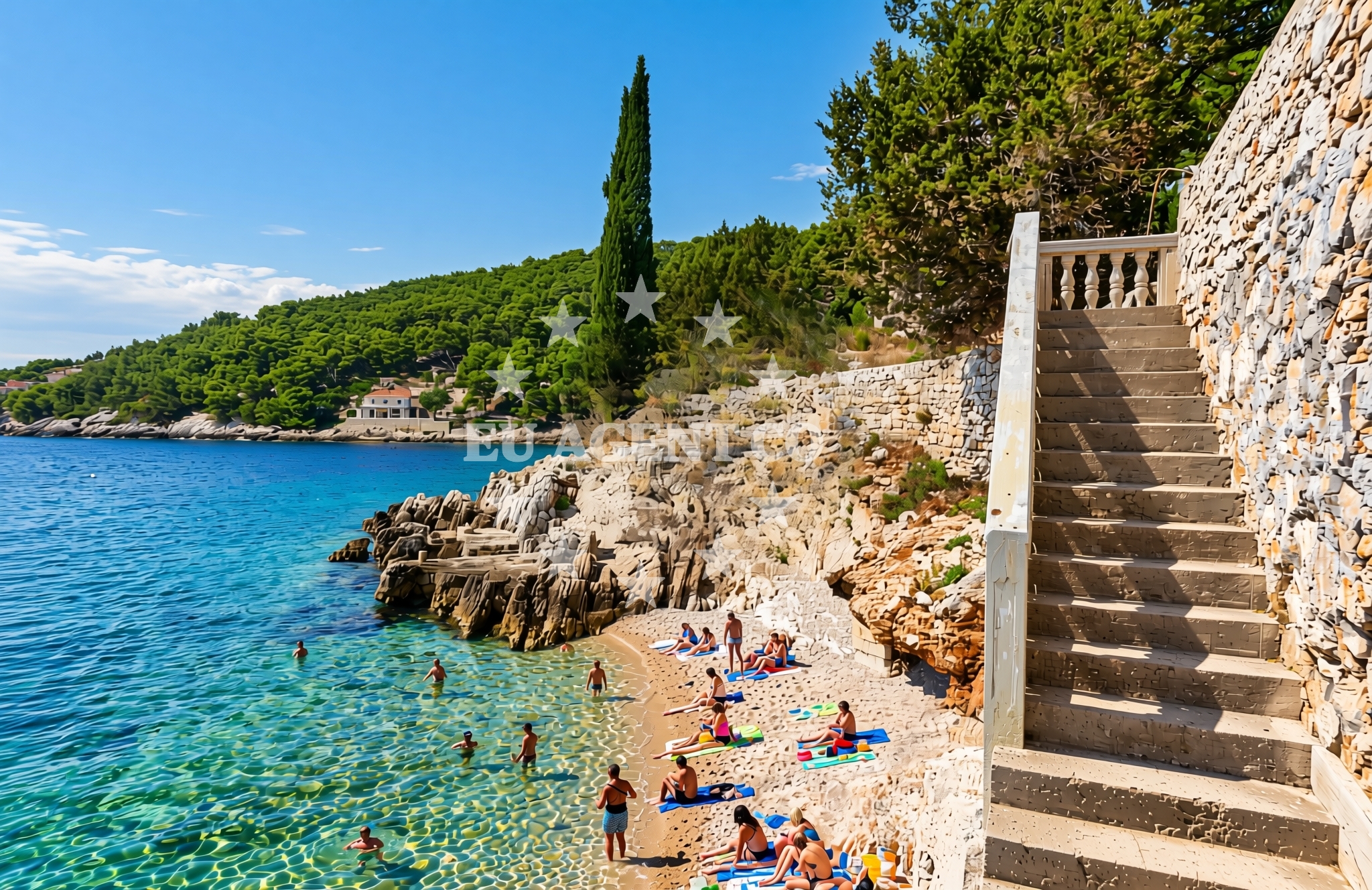 Sea and coastal view of Lučica istok, Gdinj (Hvar) Beach in Lučica istok