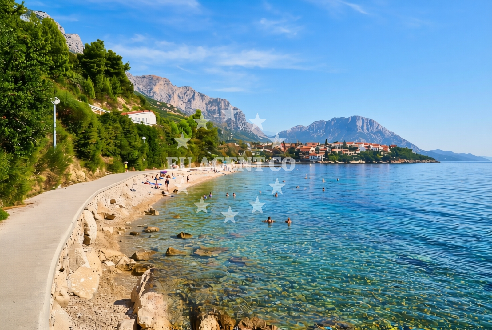 Sea and coastal view of Lučica istok, Podaca Beach in Lučica istok