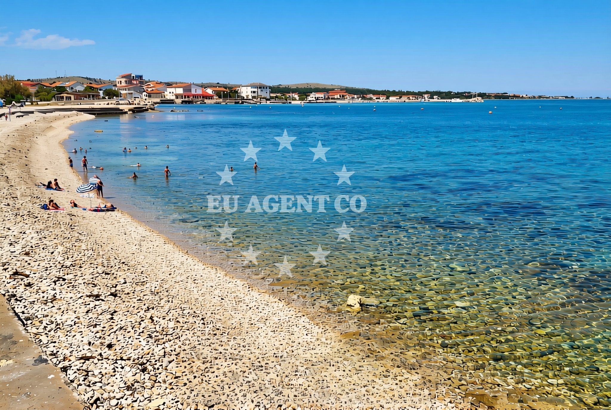 Overview of Lučica istok, Vir (Vir) Beach in Lučica istok