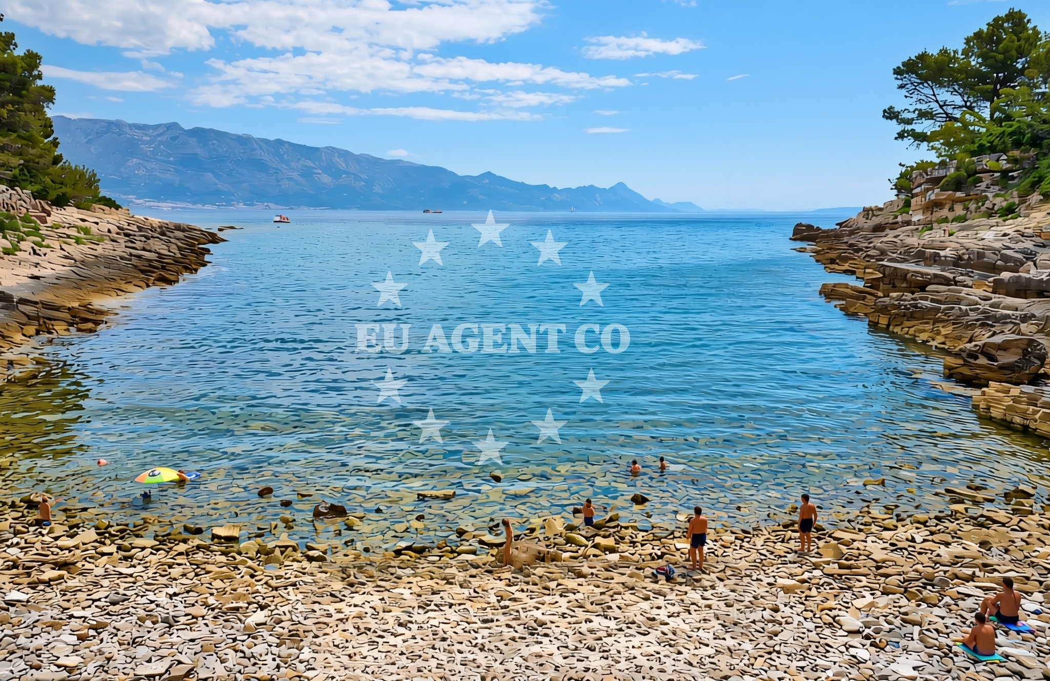 Sea and coastal view of Lučica (Jezero), Sumartin (Brač) Beach in Lučica (Jezero)