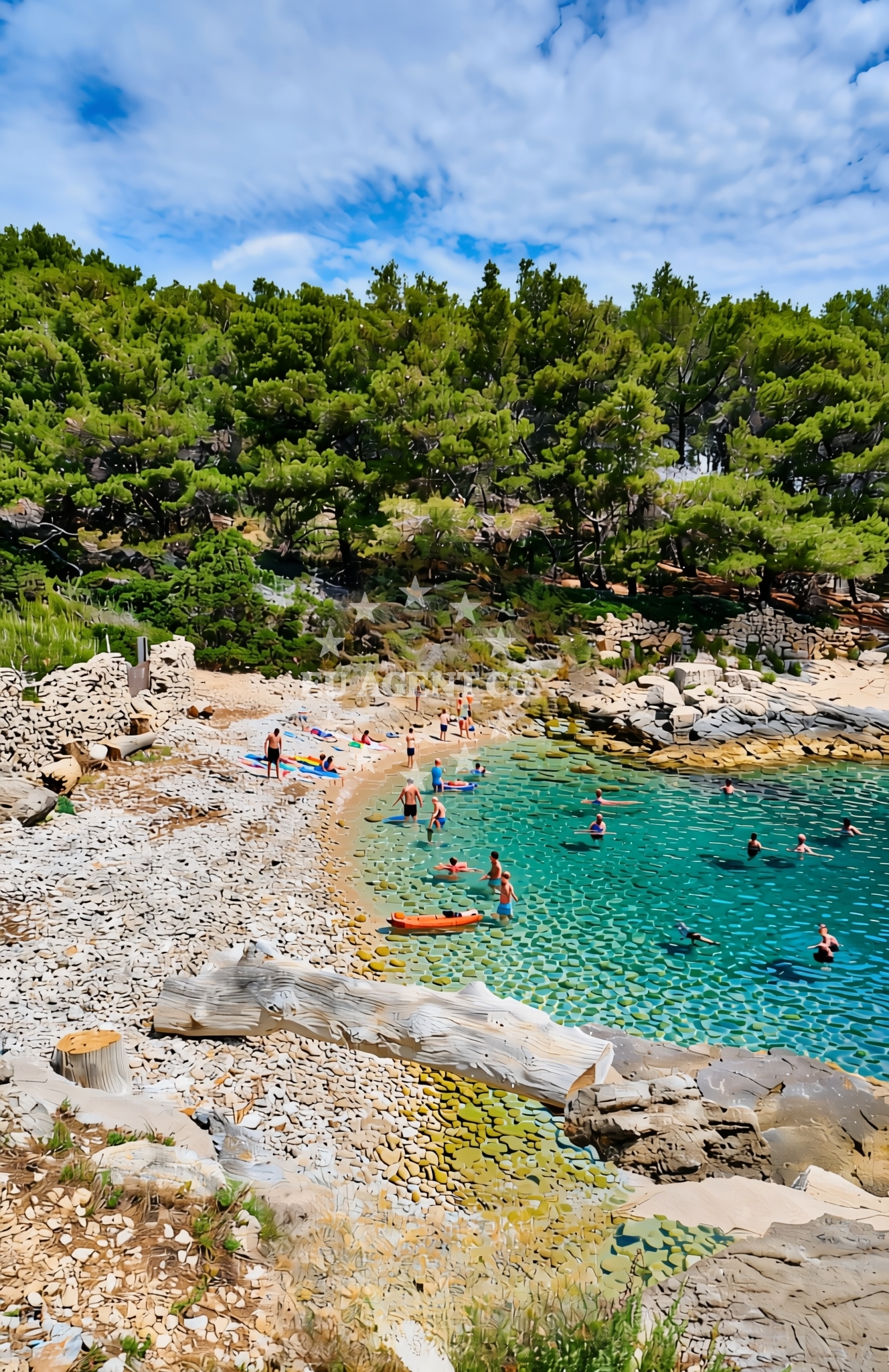 Beach facilities and surroundings at Lučica (Jezero), Sumartin (Brač) Beach in Lučica (Jezero)