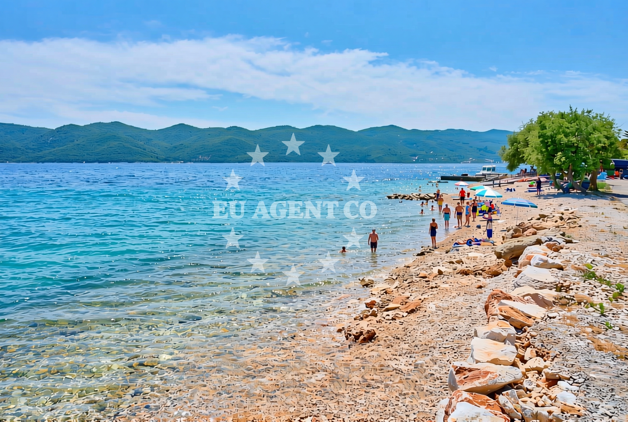 Sea and coastal view of Lučica Montun istok, Viganj Beach in Lučica Montun istok