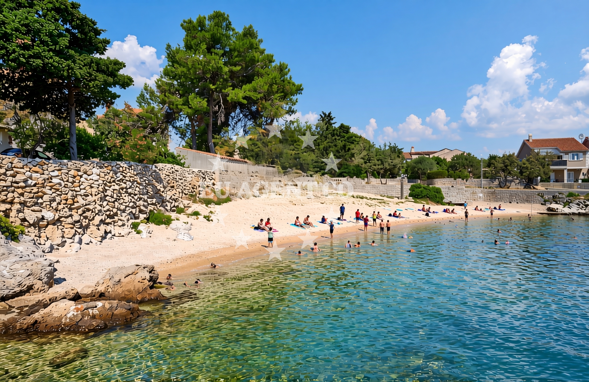 Overview of Lučica, Nerezine (Lošinj) Beach in Lučica