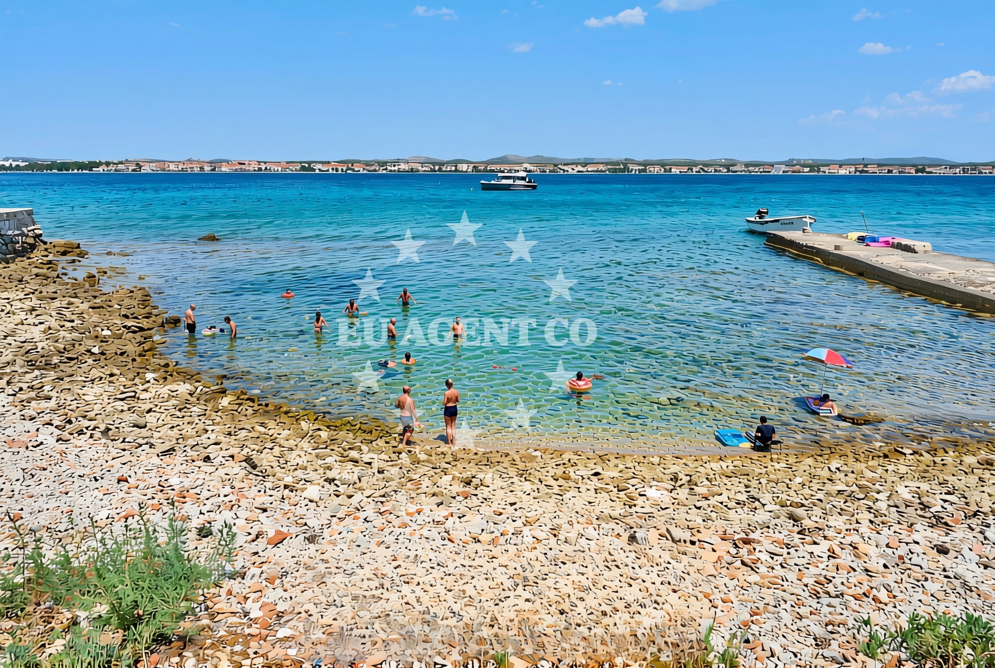 Shoreline and swimming area at Lučica, Prvić Šepurine (Prvić) Beach in Lučica