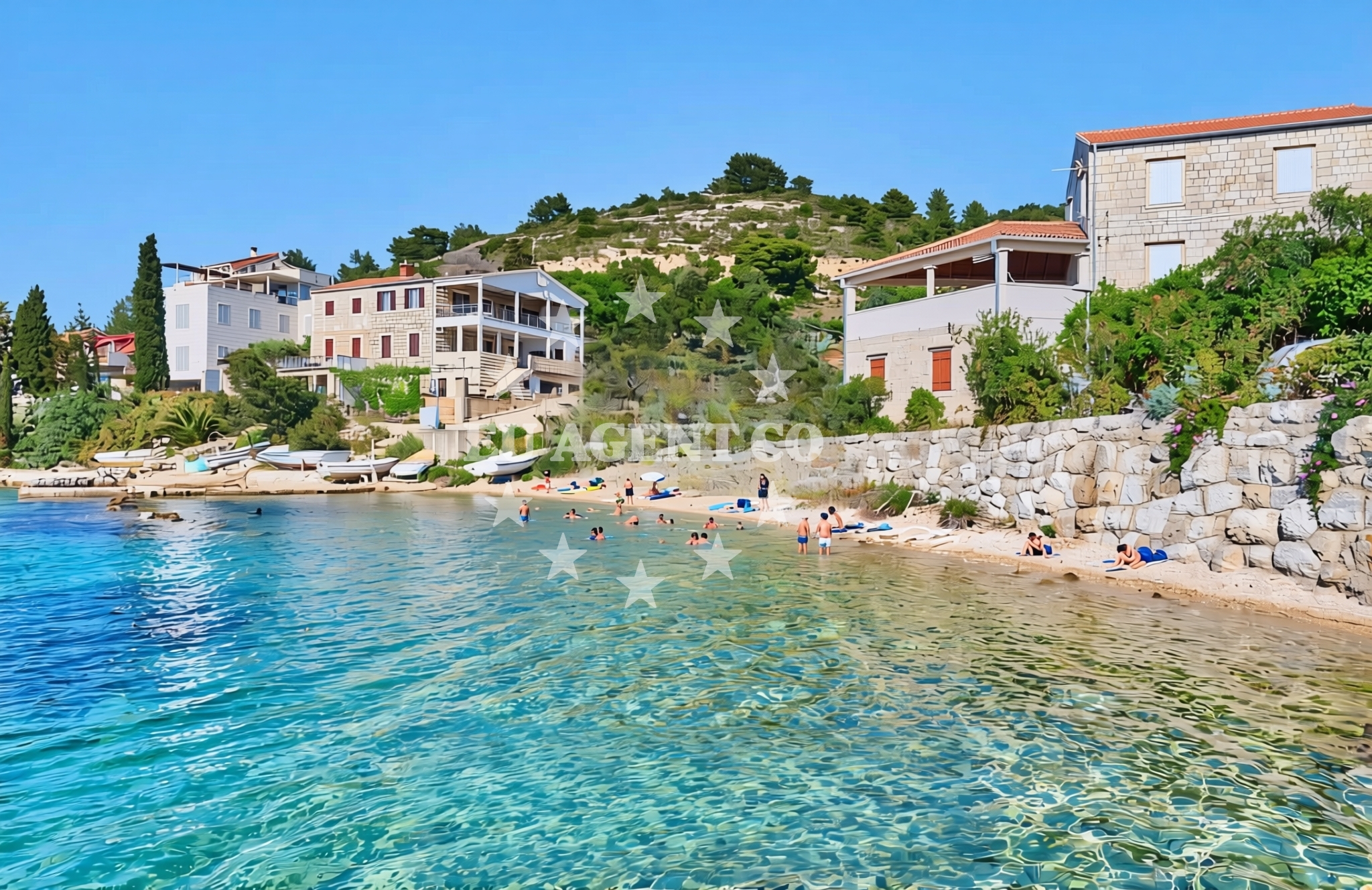 Overview of Lučica sjever, Vis (Vis) Beach in Lučica sjever