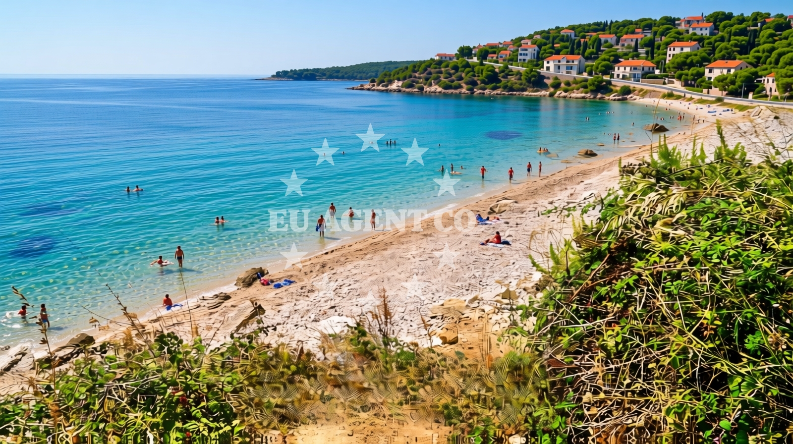 Shoreline and swimming area at Lučica sredina, Podaca Beach in Lučica sredina