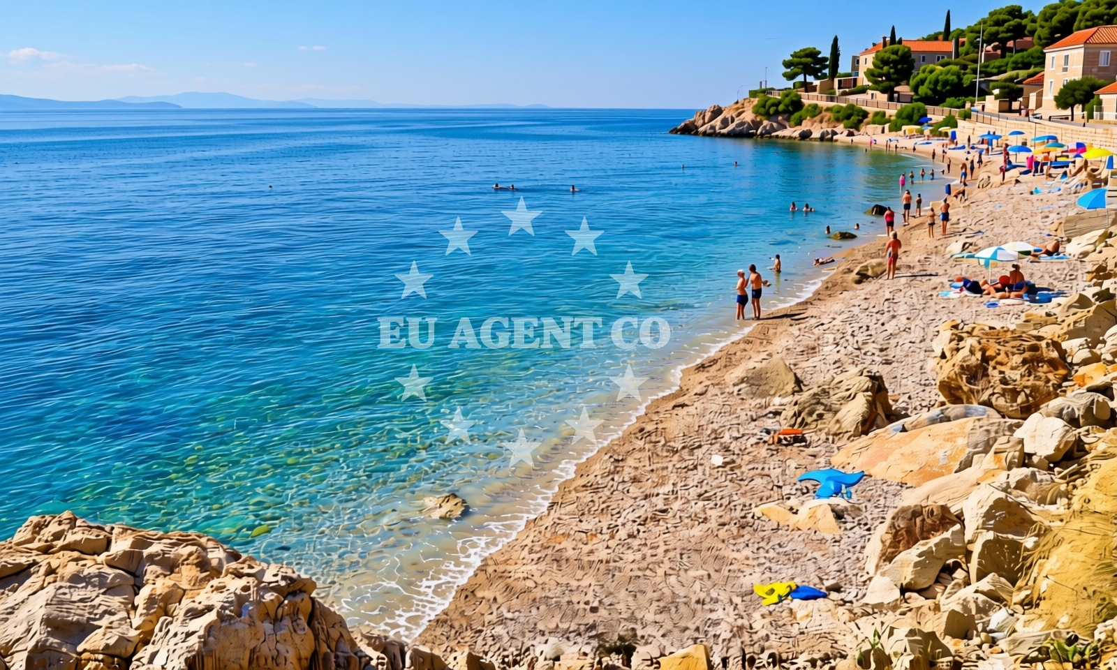 Sea and coastal view of Lučica sredina, Podaca Beach in Lučica sredina