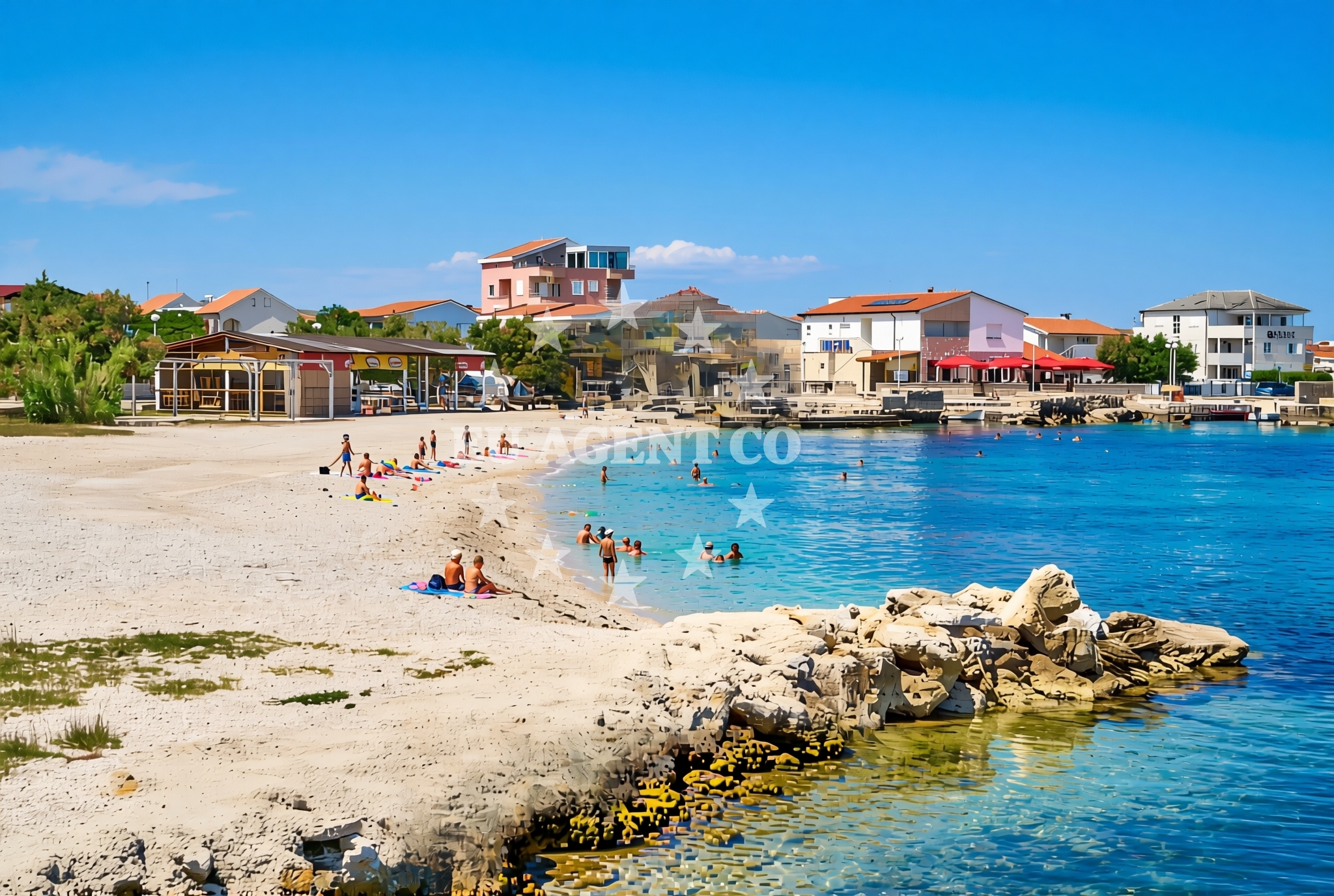 Overview of Lučica sredina, Vir (Vir) Beach in Lučica sredina