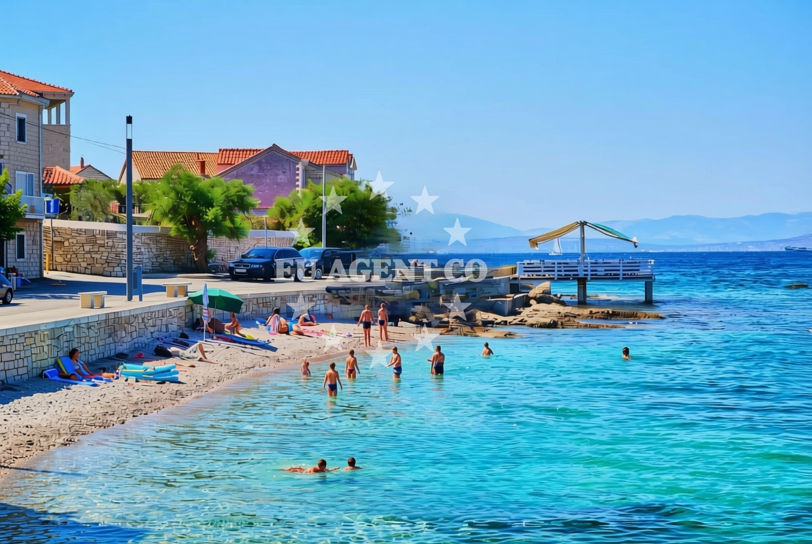 Sea and coastal view of Lučica, Sutivan (Brač) Beach in Lučica