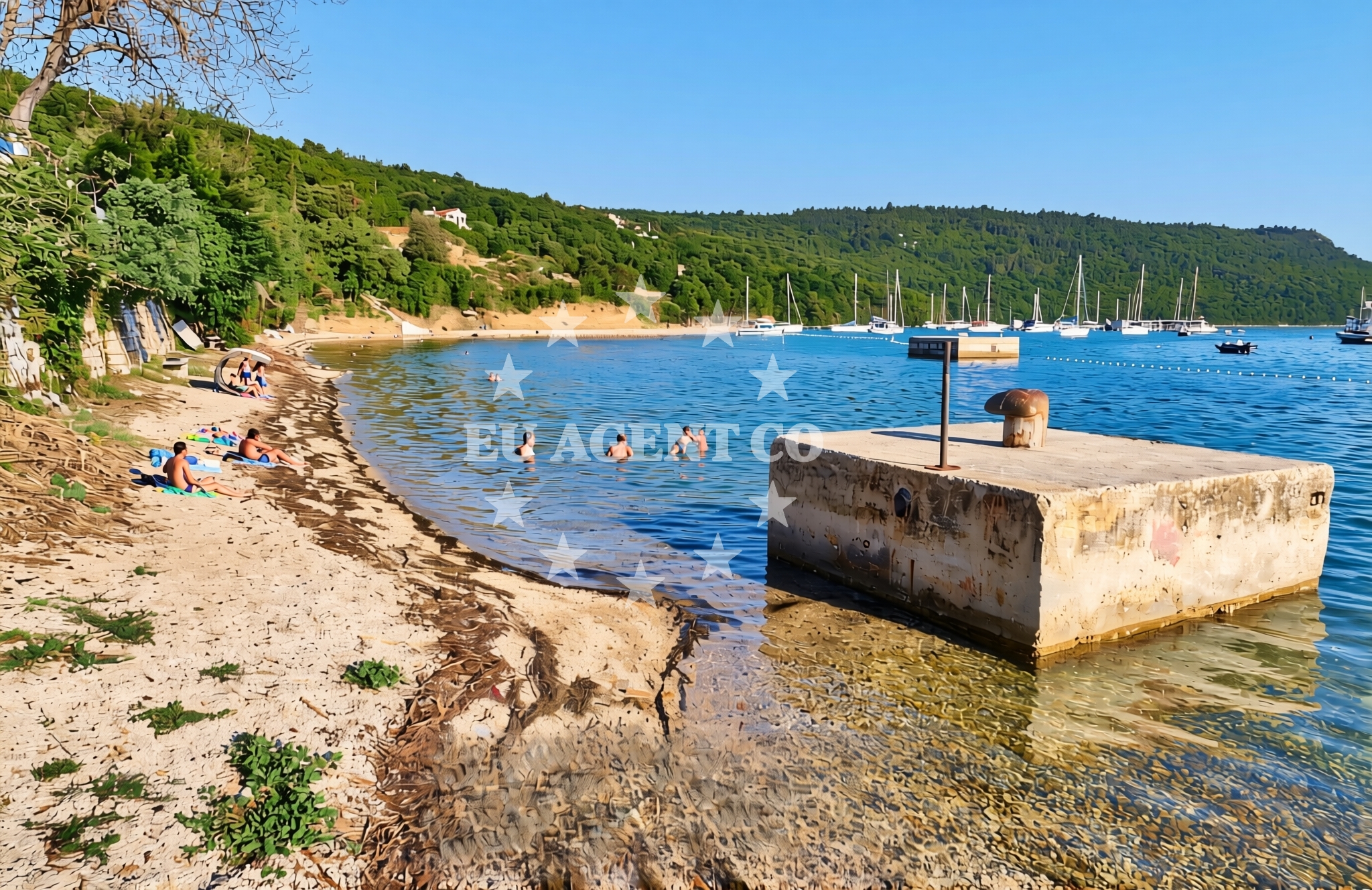 Sea and coastal view of Lučica, Trget Beach in Lučica