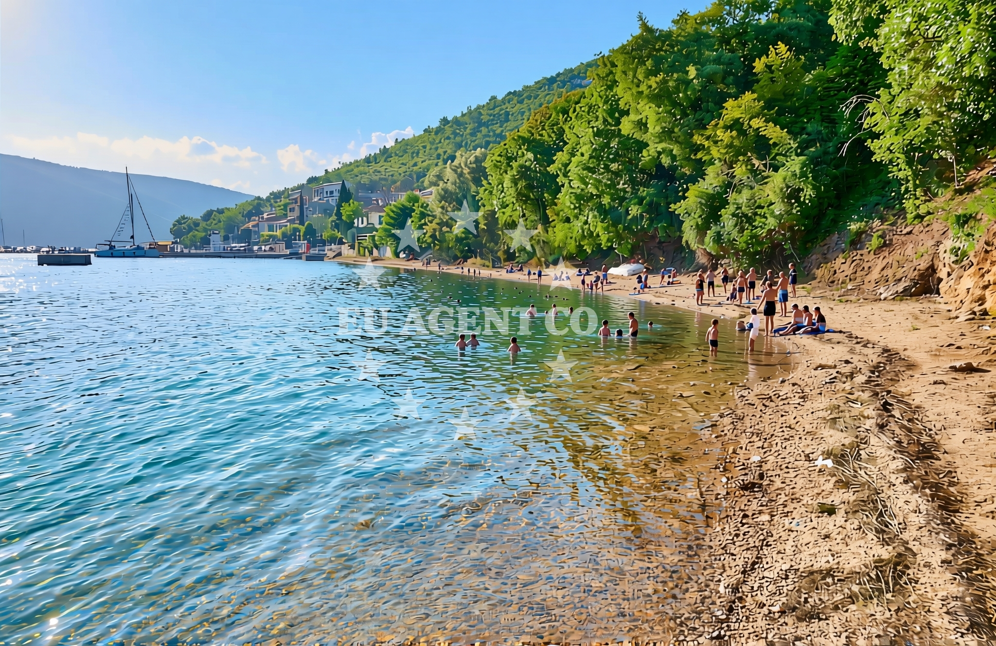 Beach facilities and surroundings at Lučica, Trget Beach in Lučica