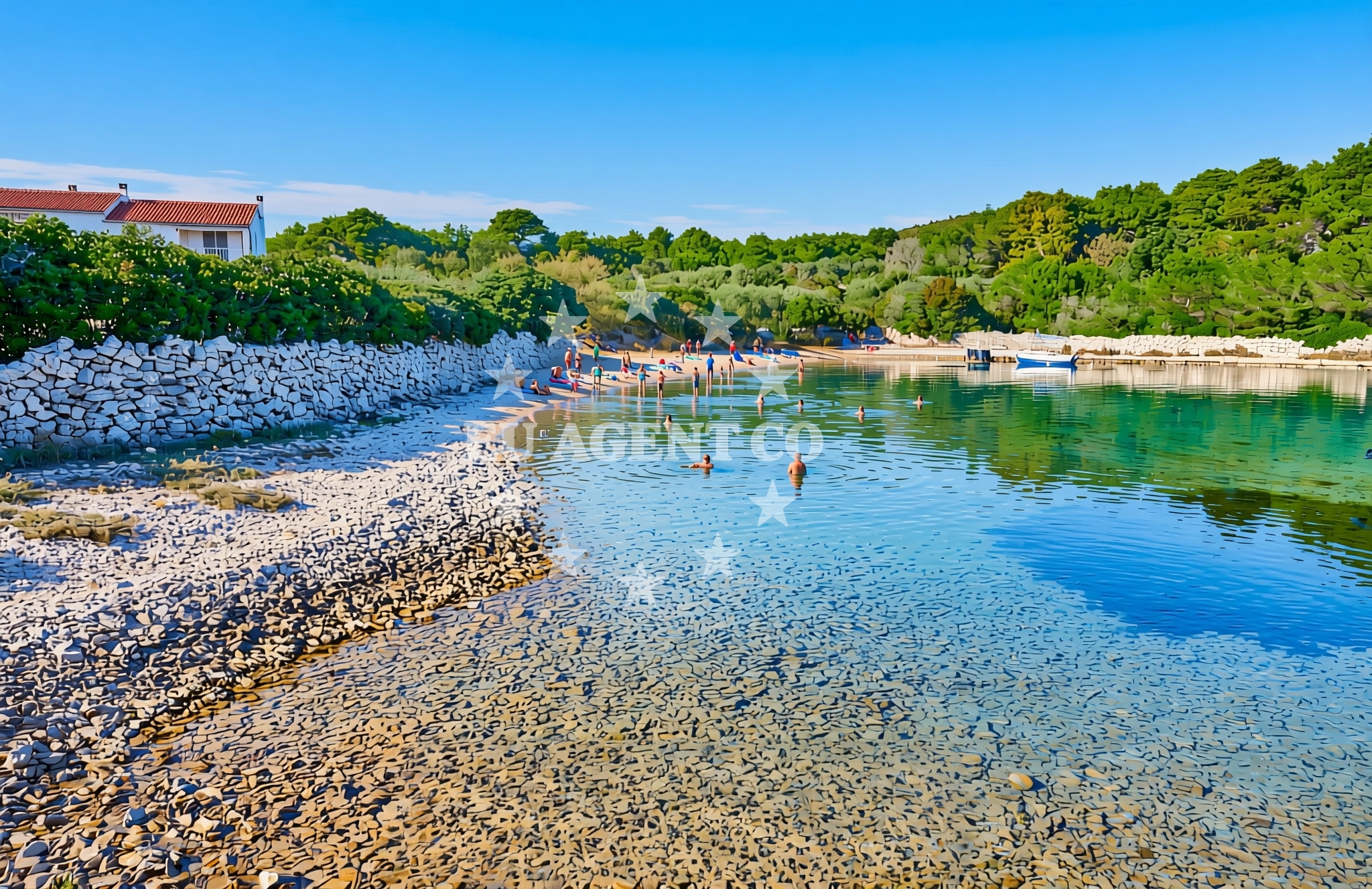 Sea and coastal view of Lučica, Verunić (Dugi otok) Beach in Lučica