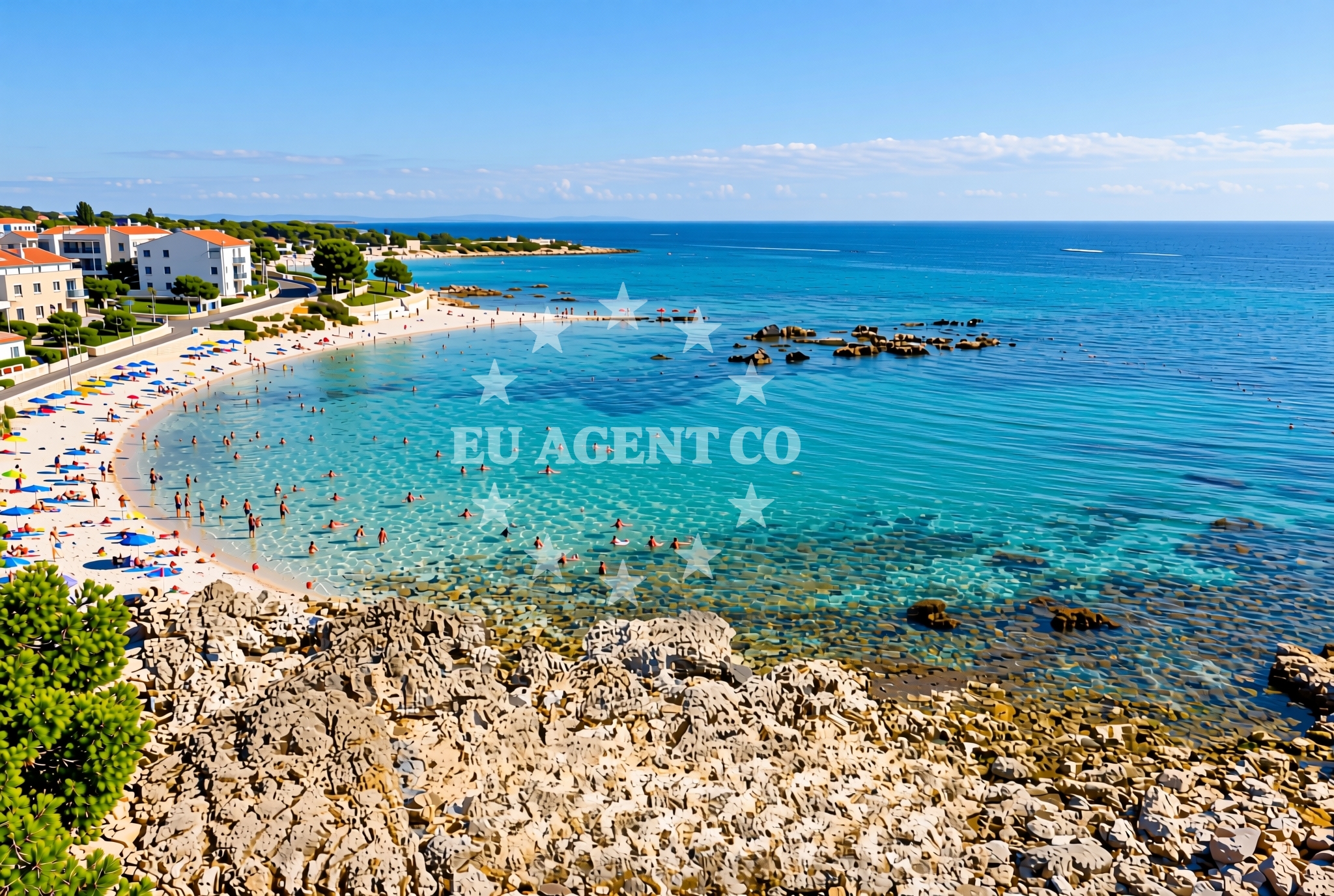 Sea and coastal view of Lučica, Zambratija Beach in Lučica