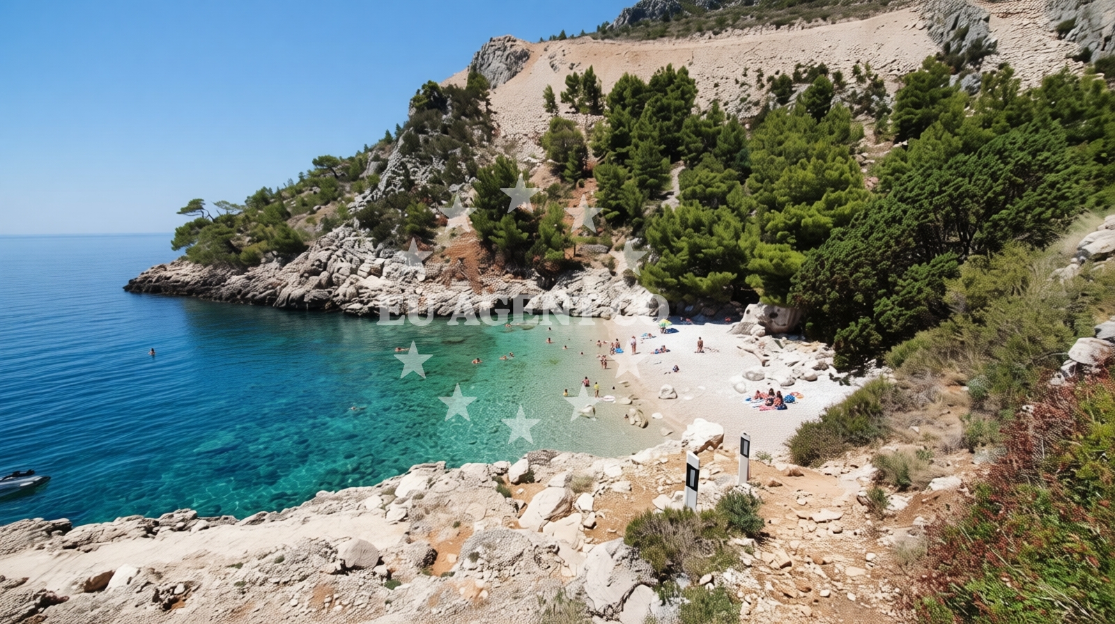 Beach facilities and surroundings at Lucisca bay beach in Put mora stori 6, Sveta Nedelja