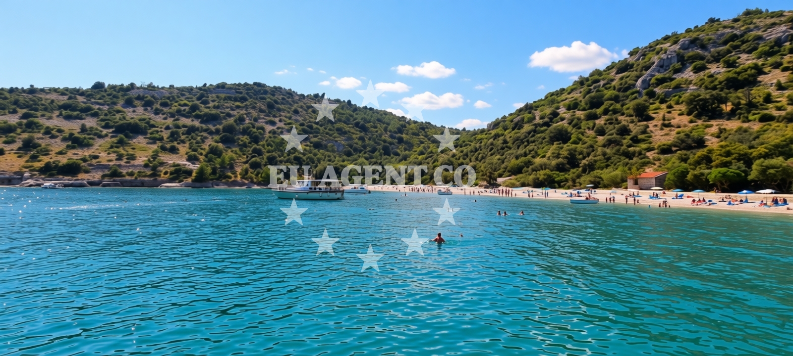 Shoreline and swimming area at Luka beach in DALMATINSKA 83, Rakalj