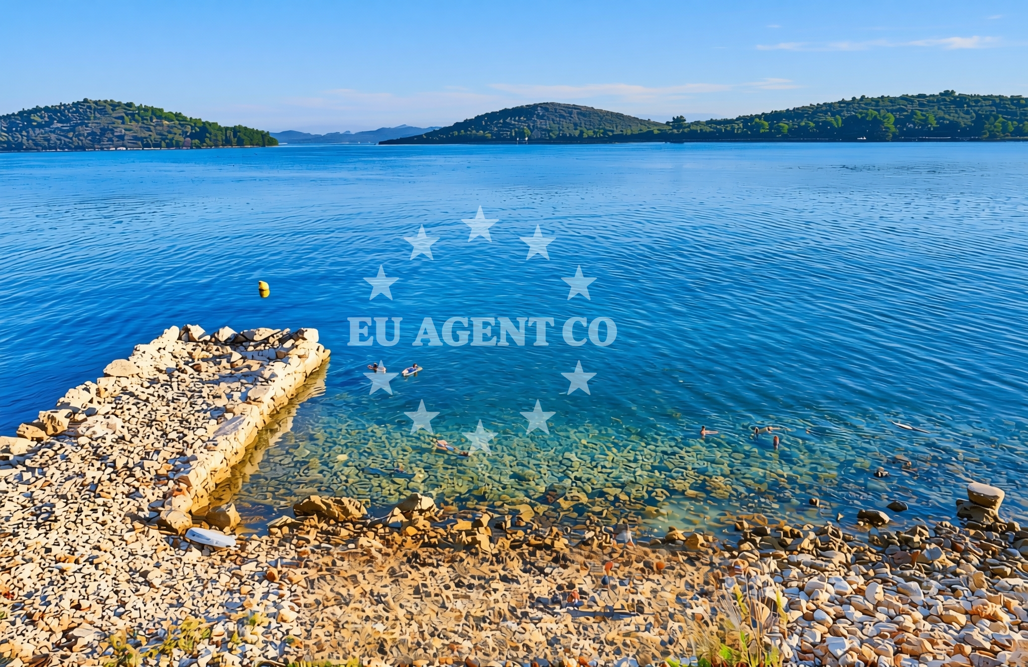 Shoreline and swimming area at Luka beach in Luka 4, Luka