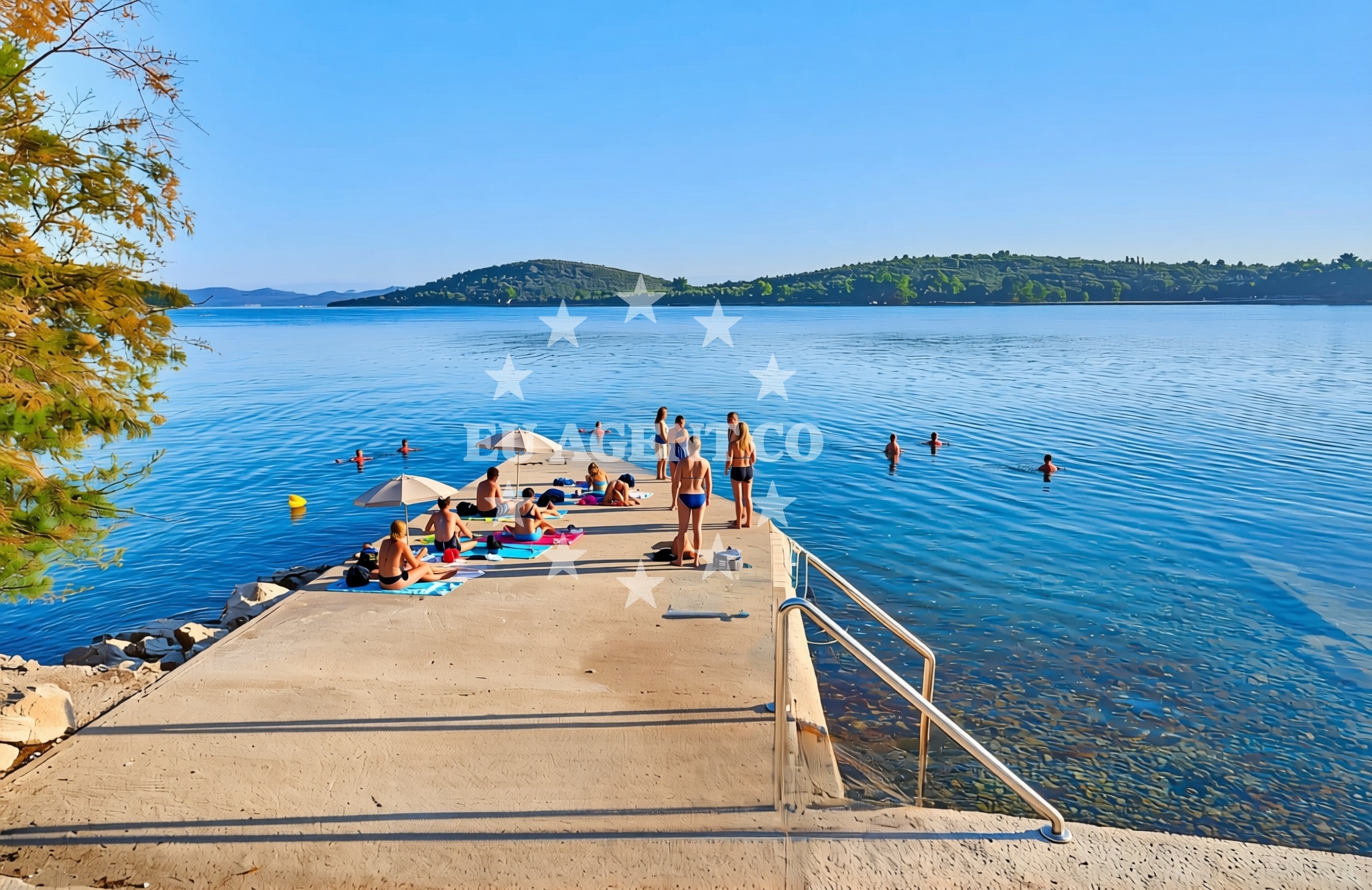 Sea and coastal view of Luka beach in Luka 4, Luka