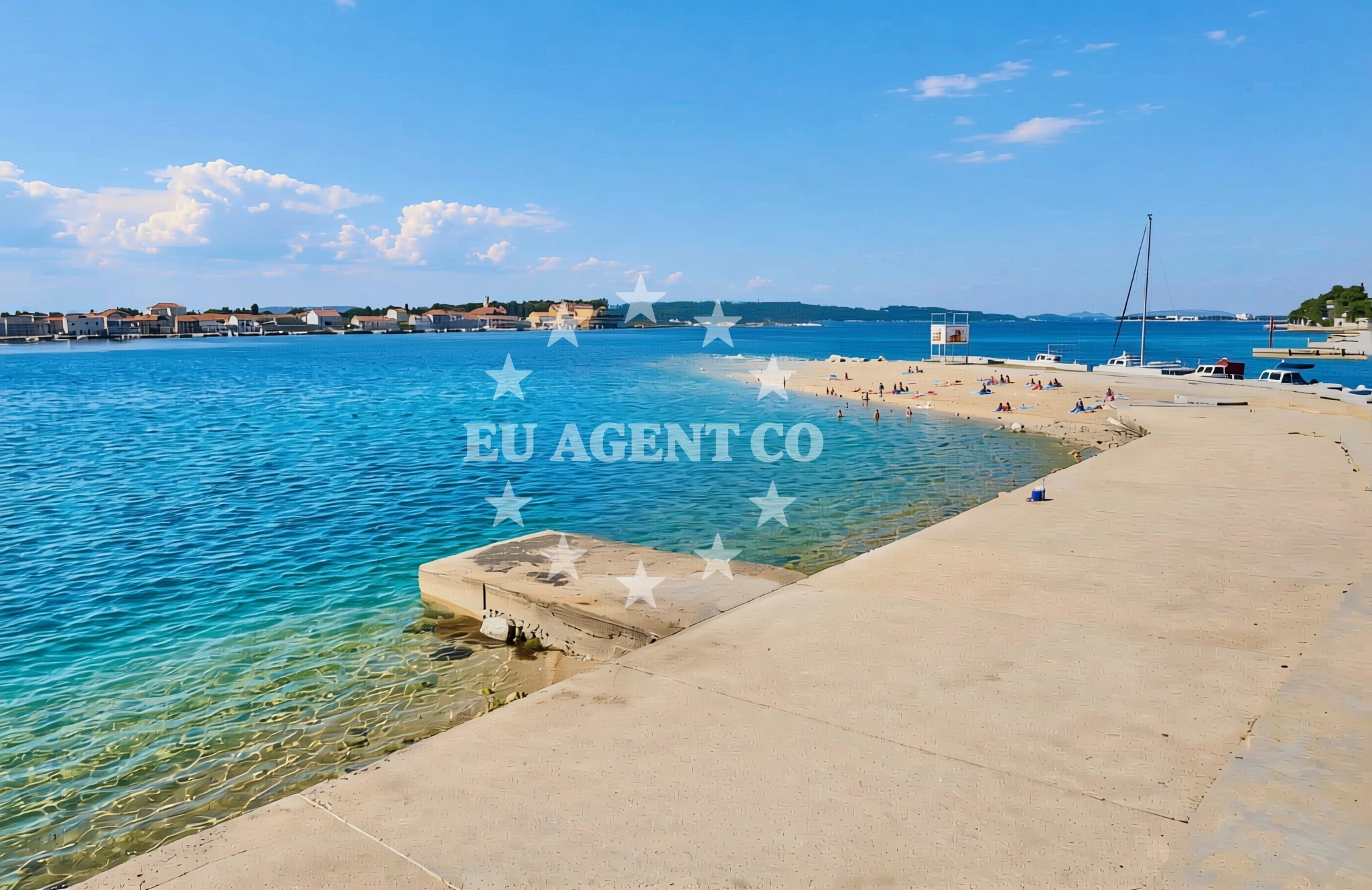 Shoreline and swimming area at Luka, Brodarica Beach in Luka
