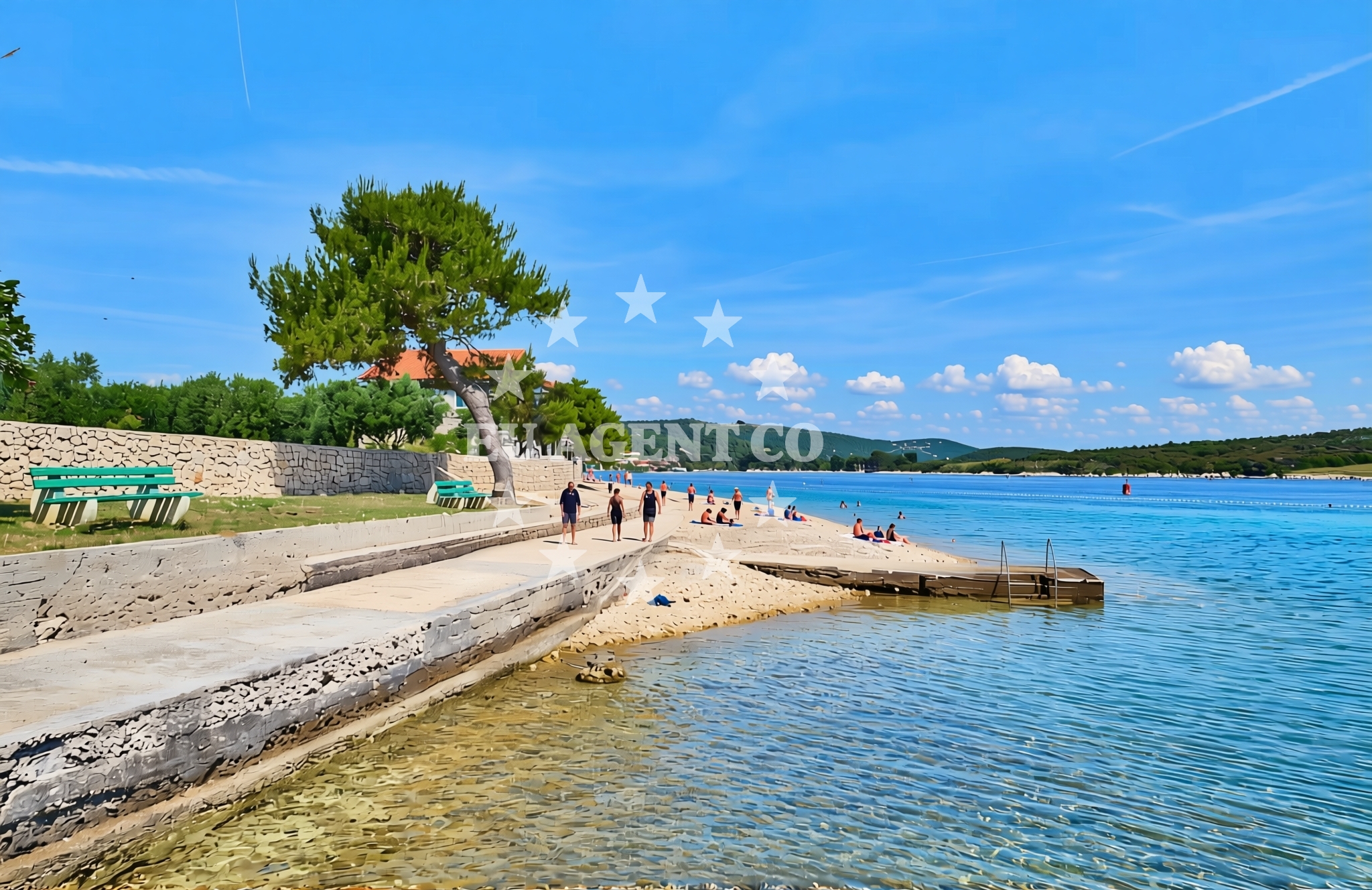Shoreline and swimming area at Luka, Ilovik (Mali Lošinj) (Ilovik) Beach in Luka