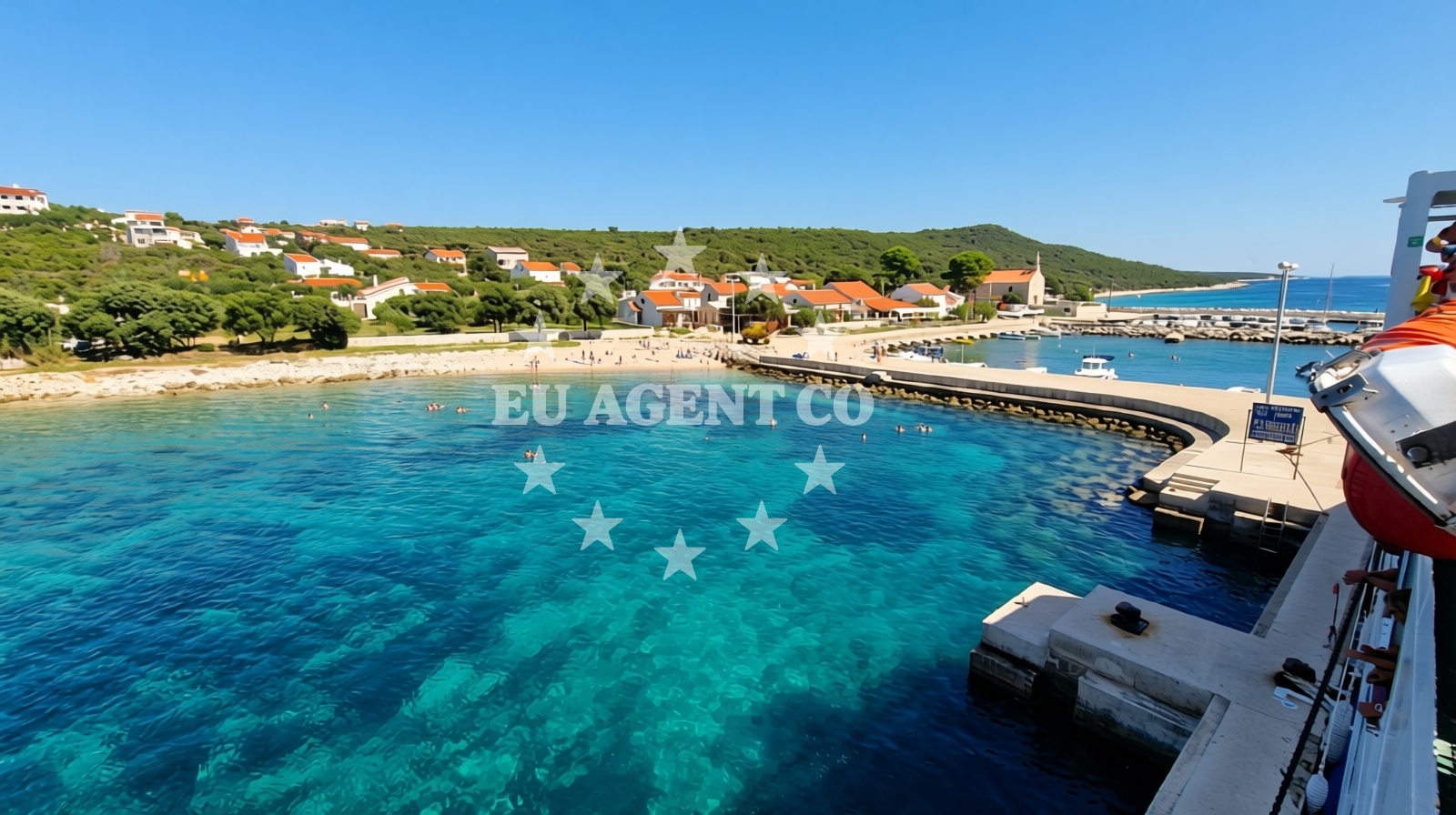 Sea and coastal view of Luka Krijal Marina in Premuda 122, Premuda