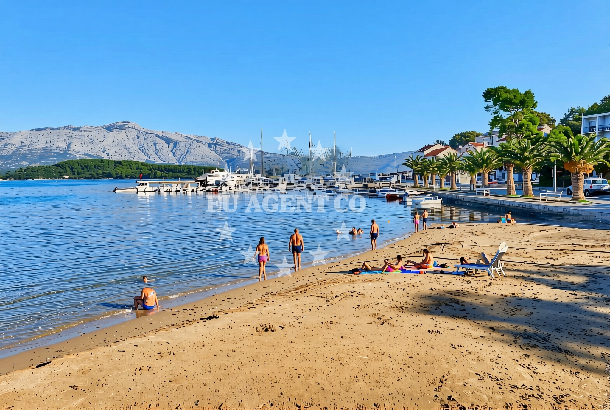 Overview of Luka, Lumbarda (Korčula) Beach in Luka