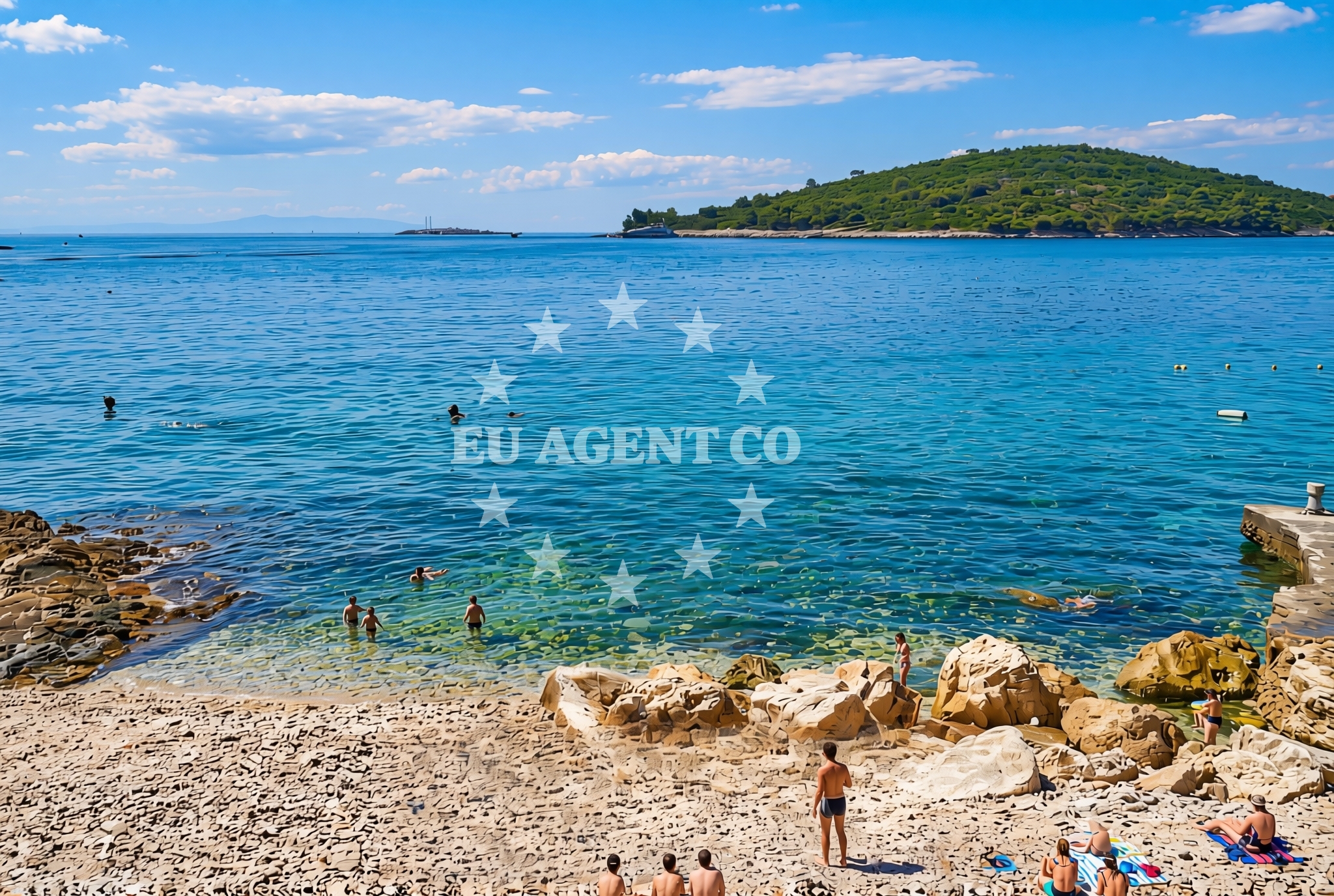 Overview of Luka, Maslinica (Šolta) Beach in Luka