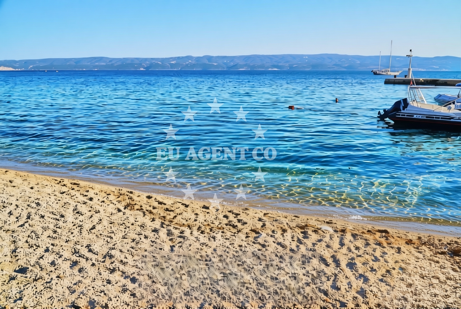Sea and coastal view of Luka, Omiš Beach in Luka