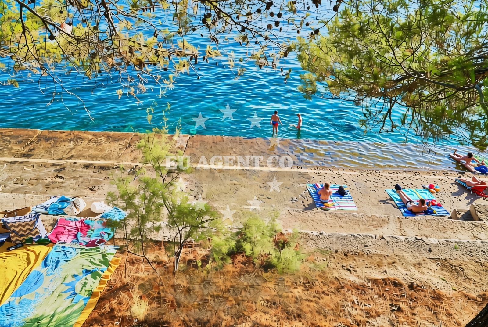 Shoreline and swimming area at Luka Povlja, Povlja (Brač) Beach in Luka Povlja