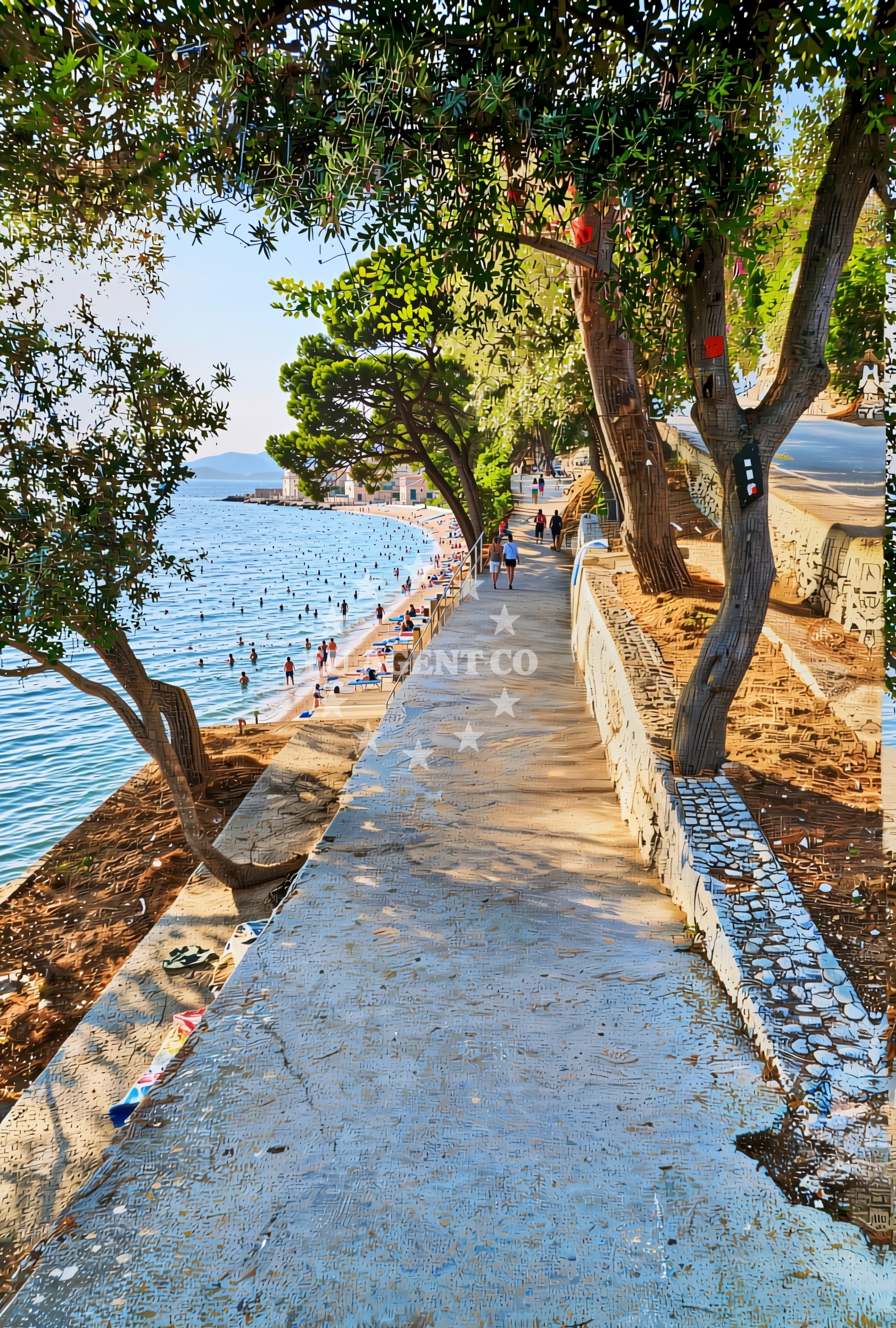 Sea and coastal view of Luka Povlja, Povlja (Brač) Beach in Luka Povlja