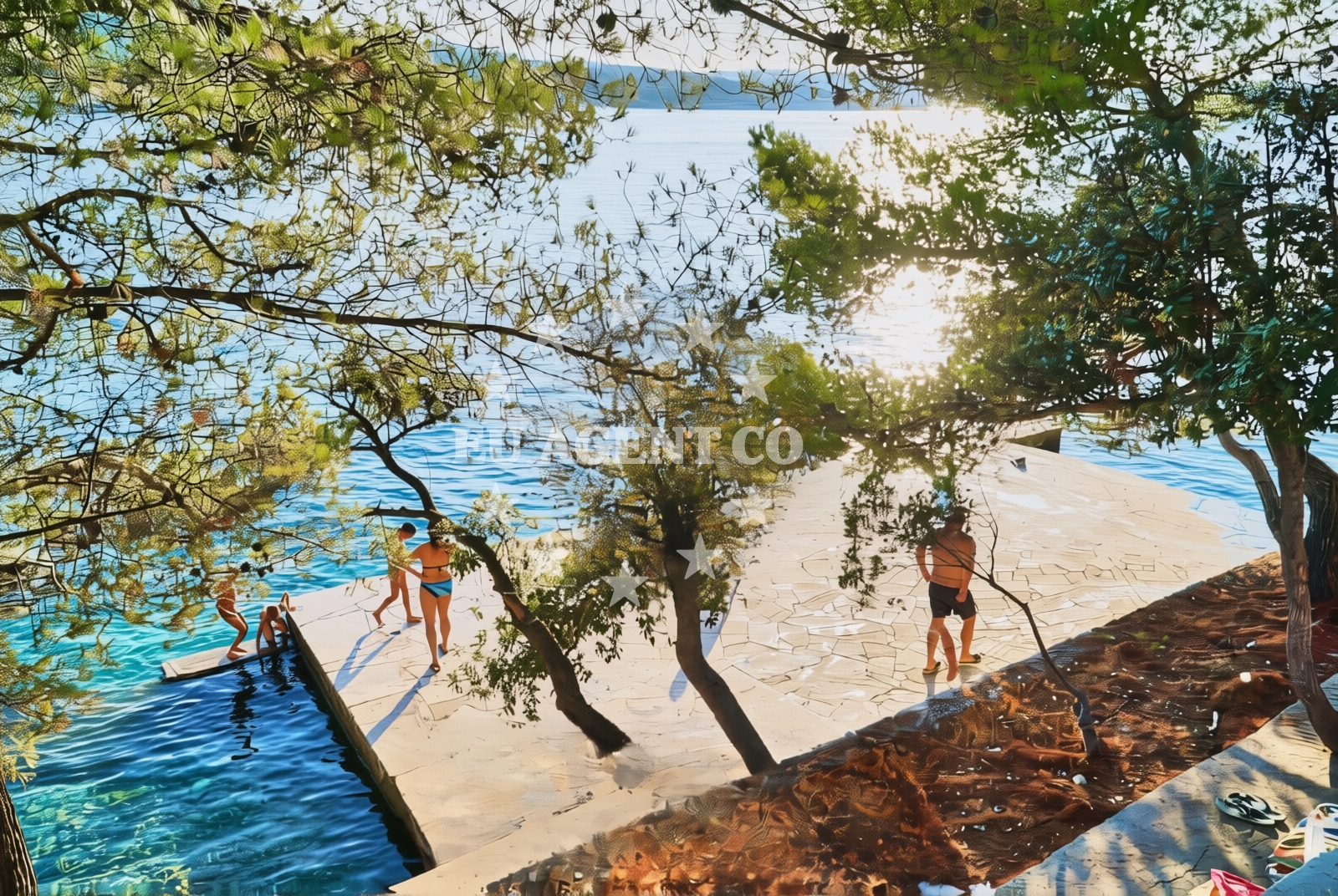 Beach facilities and surroundings at Luka Povlja, Povlja (Brač) Beach in Luka Povlja