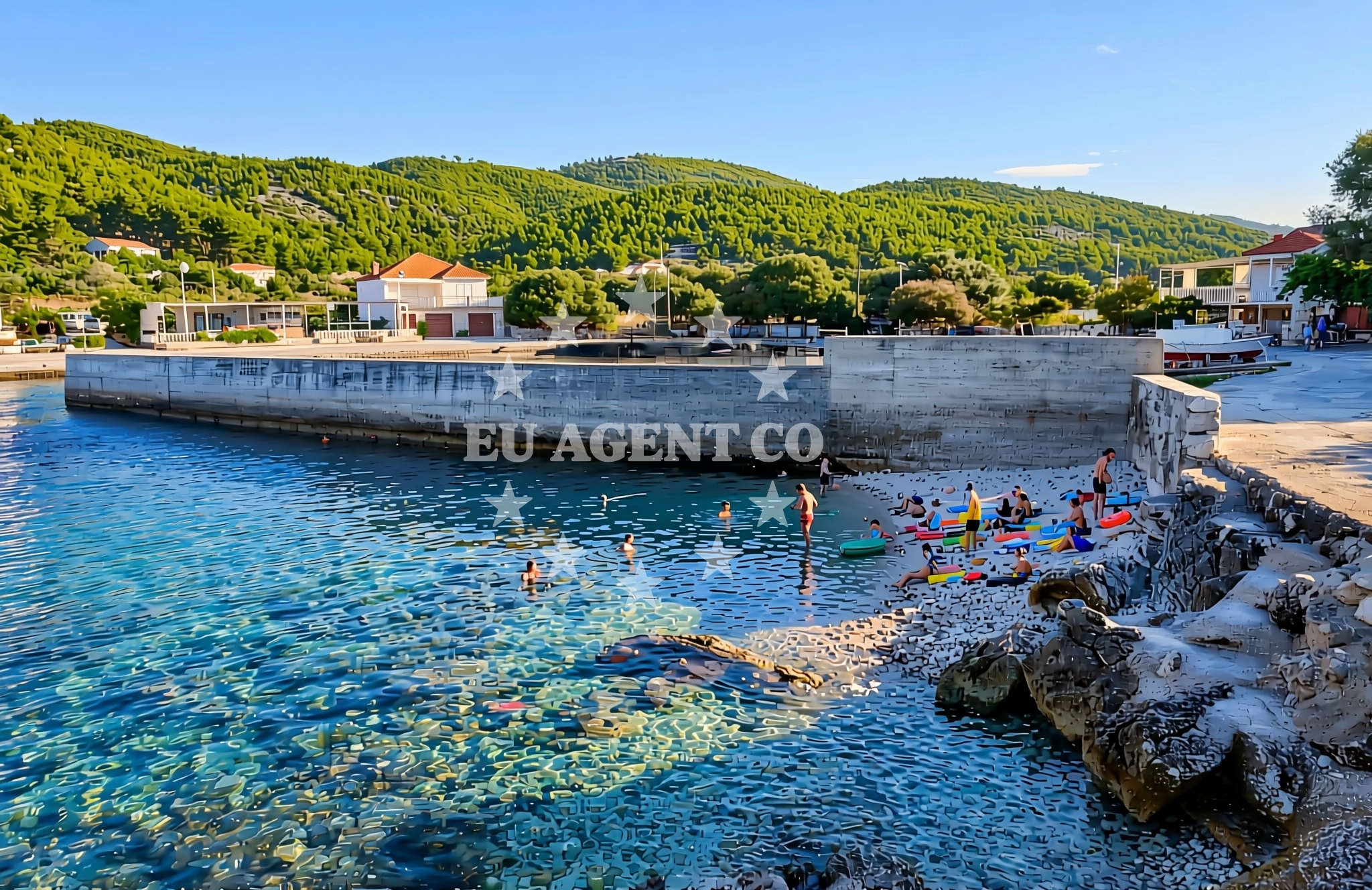 Overview of Luka Prižba, Blato (Korčula) Beach in Luka Prižba