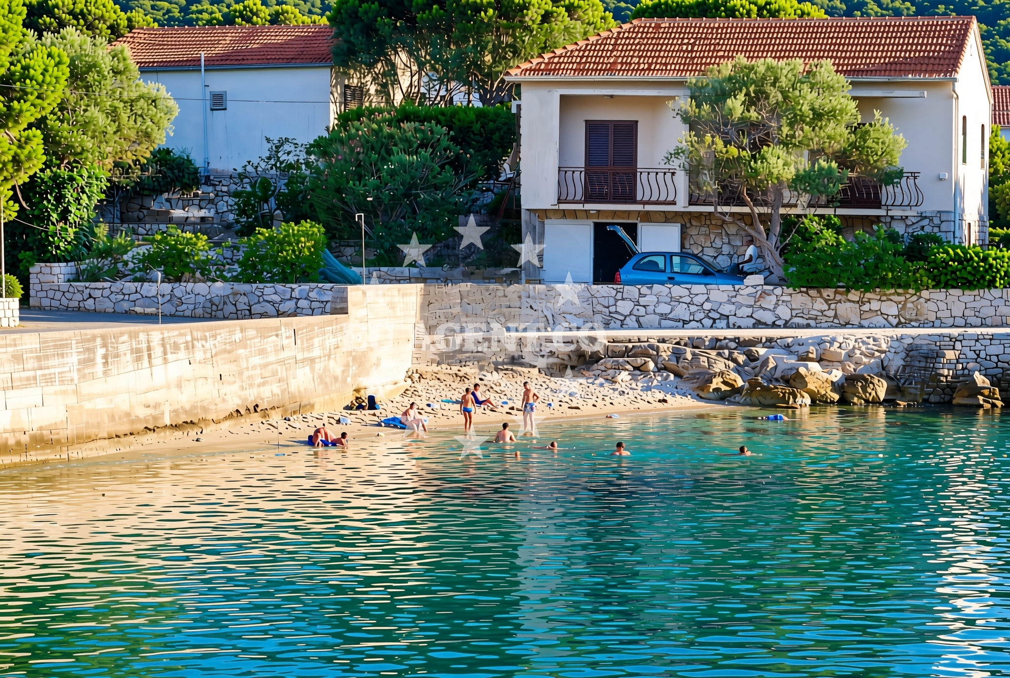 Sea and coastal view of Luka Prižba, Blato (Korčula) Beach in Luka Prižba