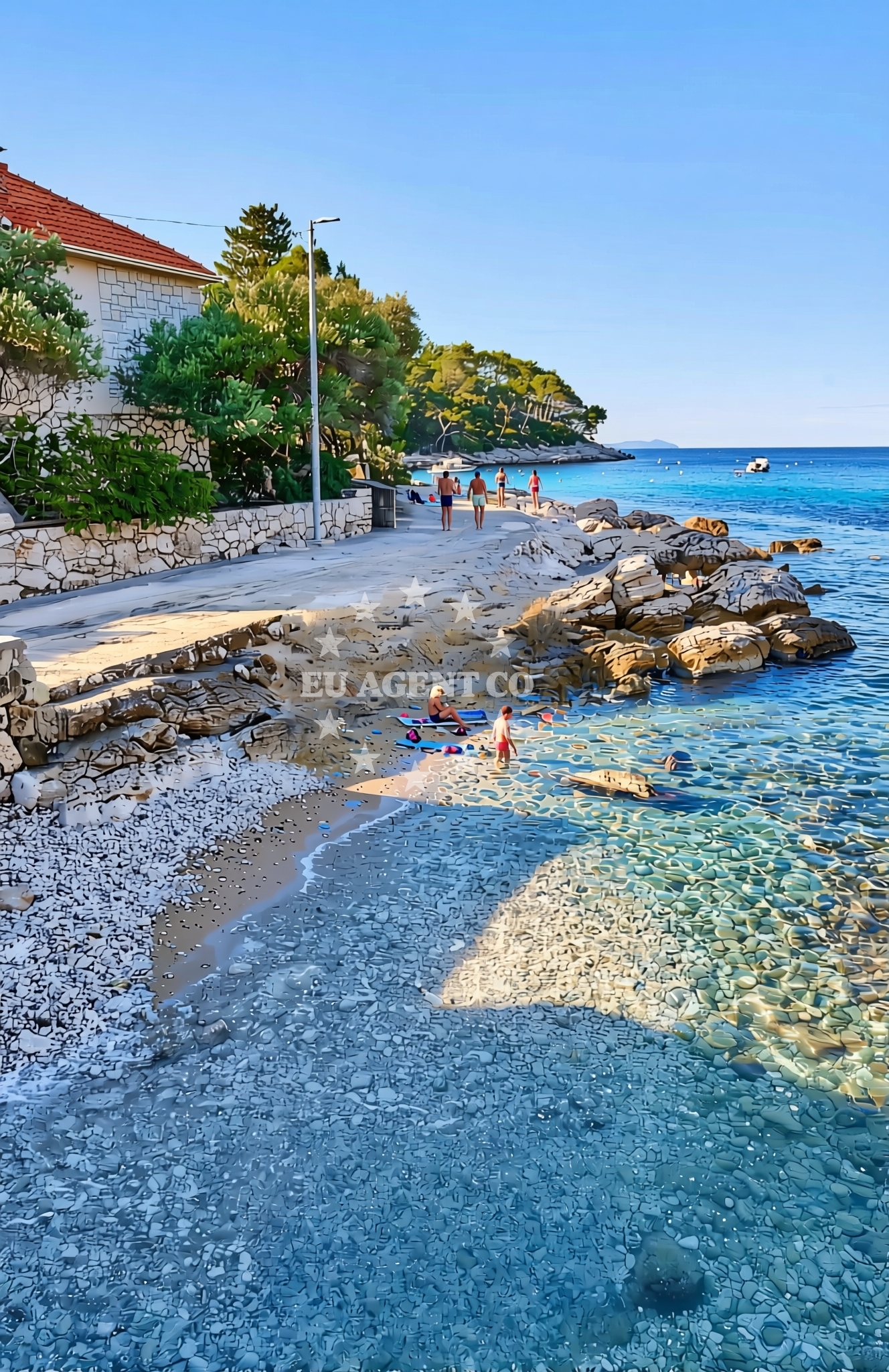 Beach facilities and surroundings at Luka Prižba, Blato (Korčula) Beach in Luka Prižba
