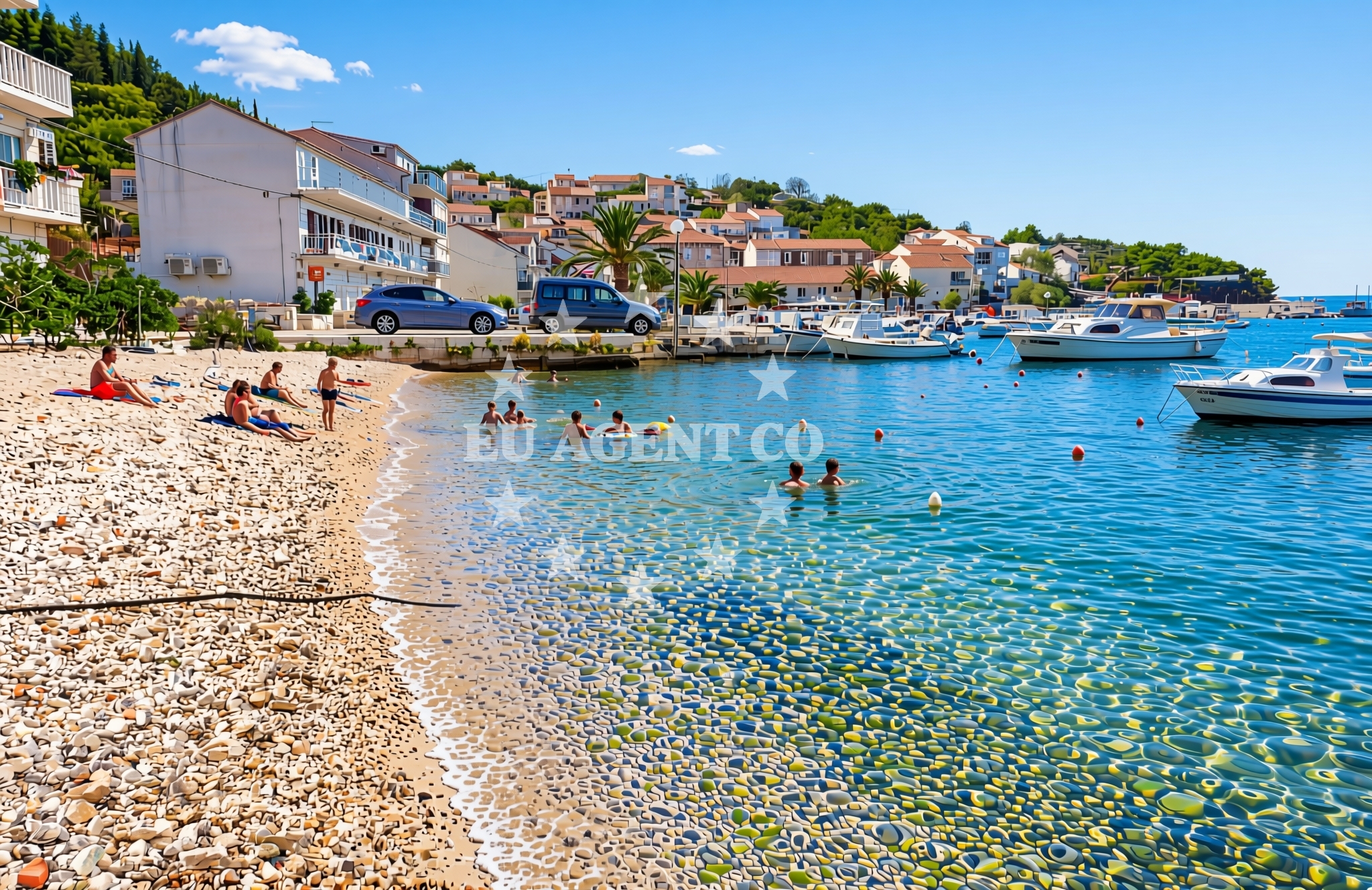 Overview of Luka, Račišće (Korčula) Beach in Luka