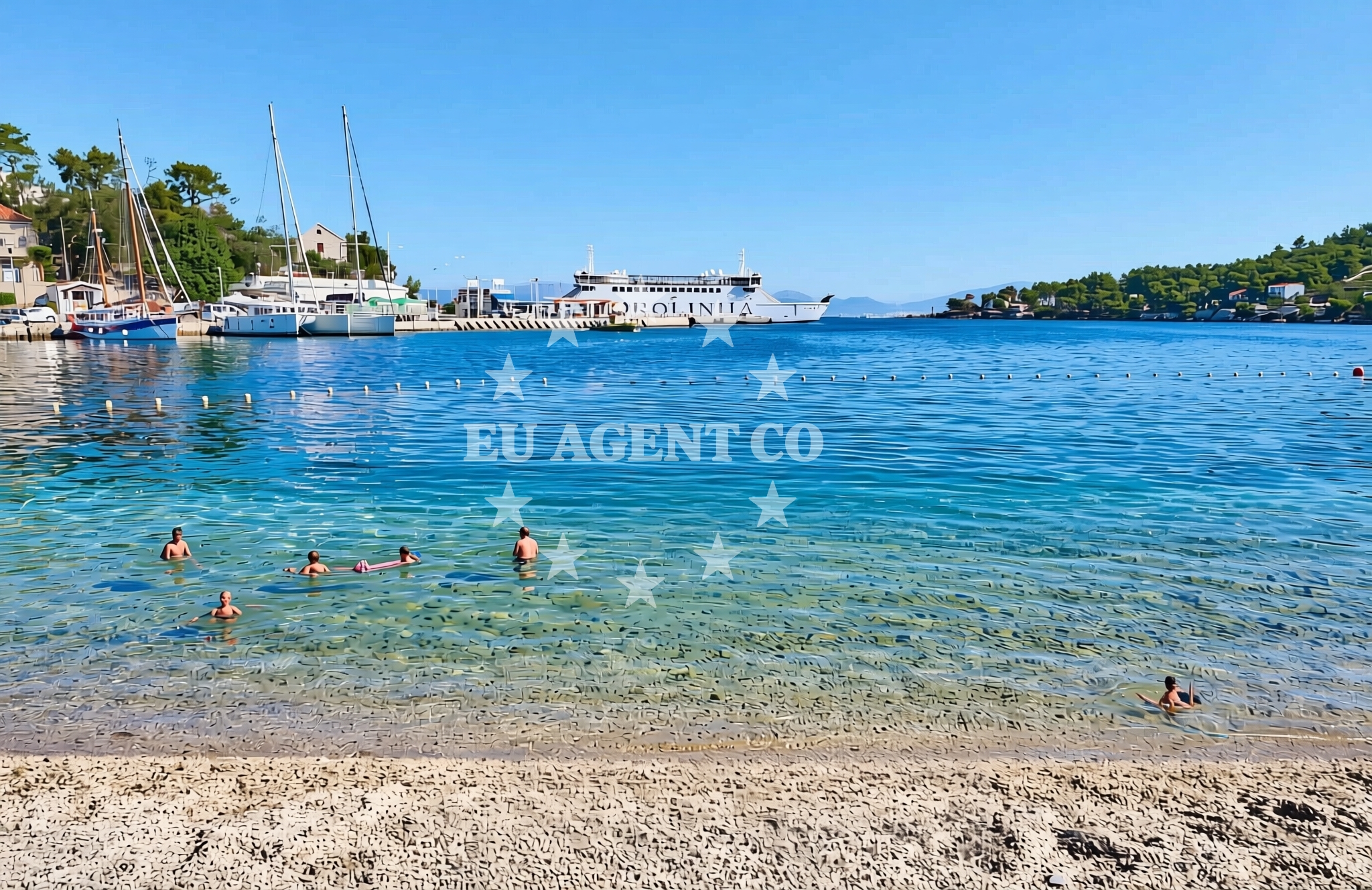 Overview of Luka, Rogač (Šolta) Beach in Luka