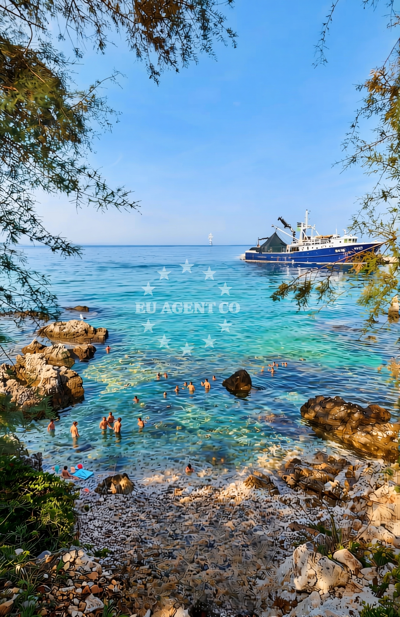 Sea and coastal view of Luka, Silba (Silba) Beach in Luka