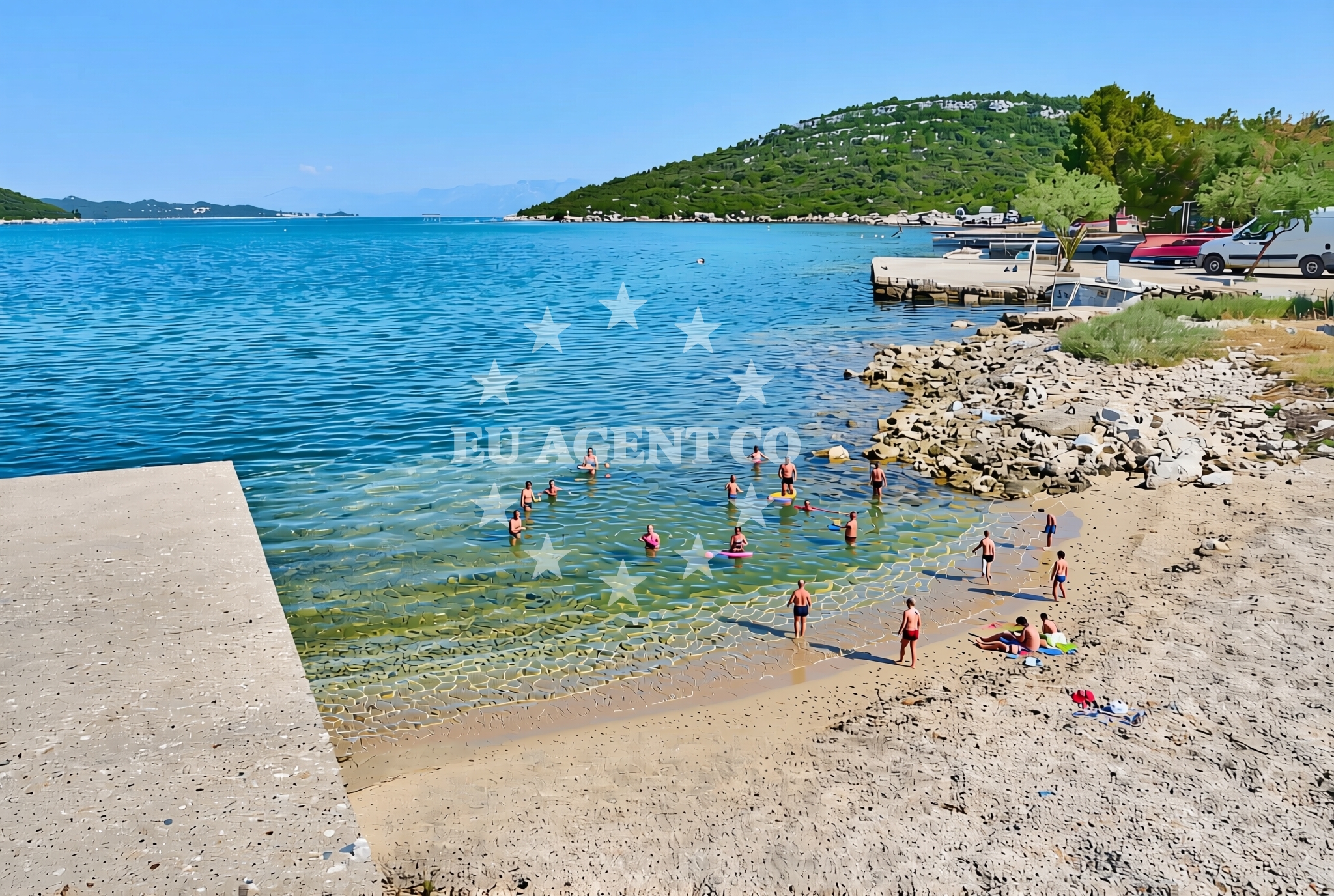 Overview of Luka sjever, Dubrava (Ston) Beach in Luka sjever