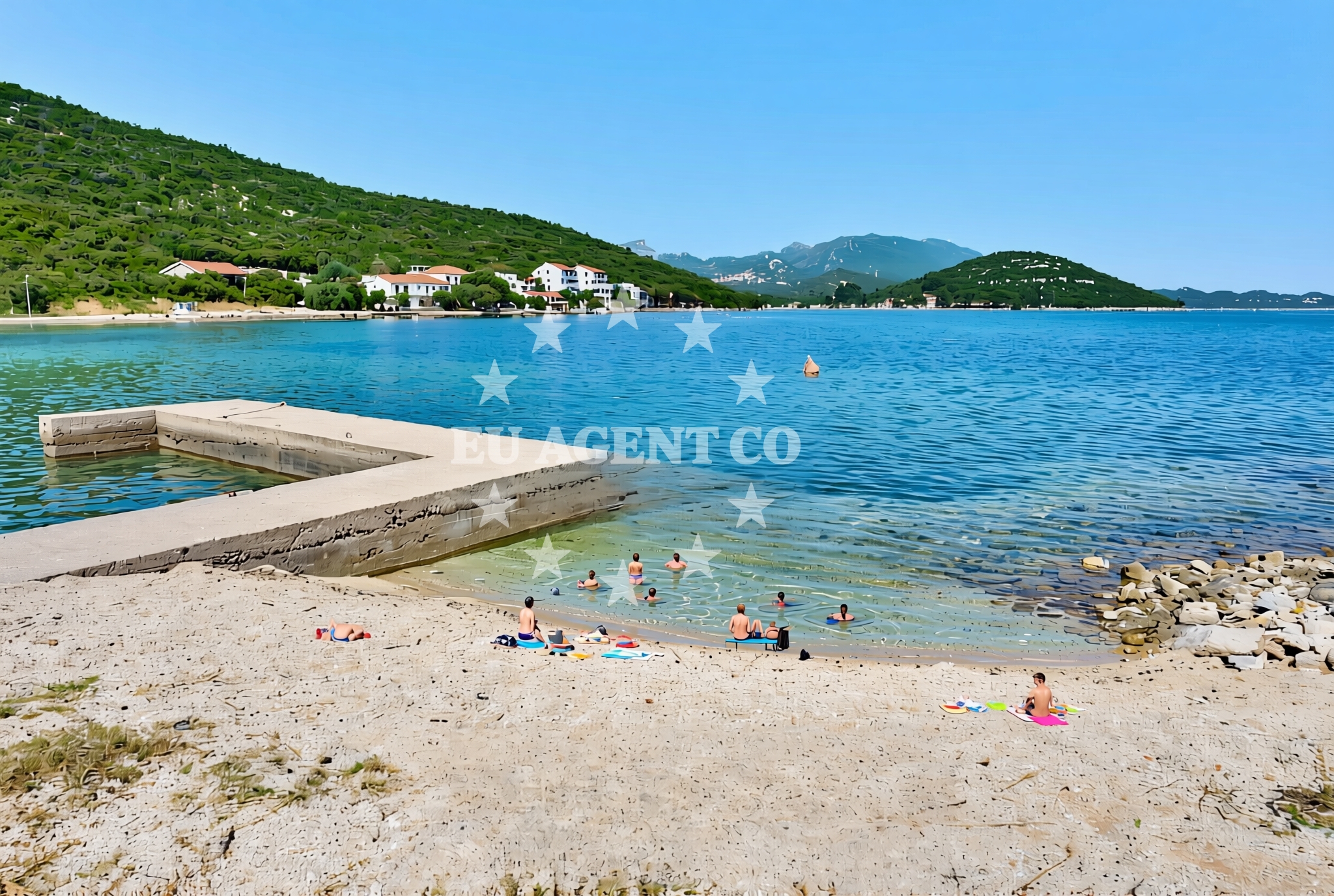 Shoreline and swimming area at Luka sjever, Dubrava (Ston) Beach in Luka sjever