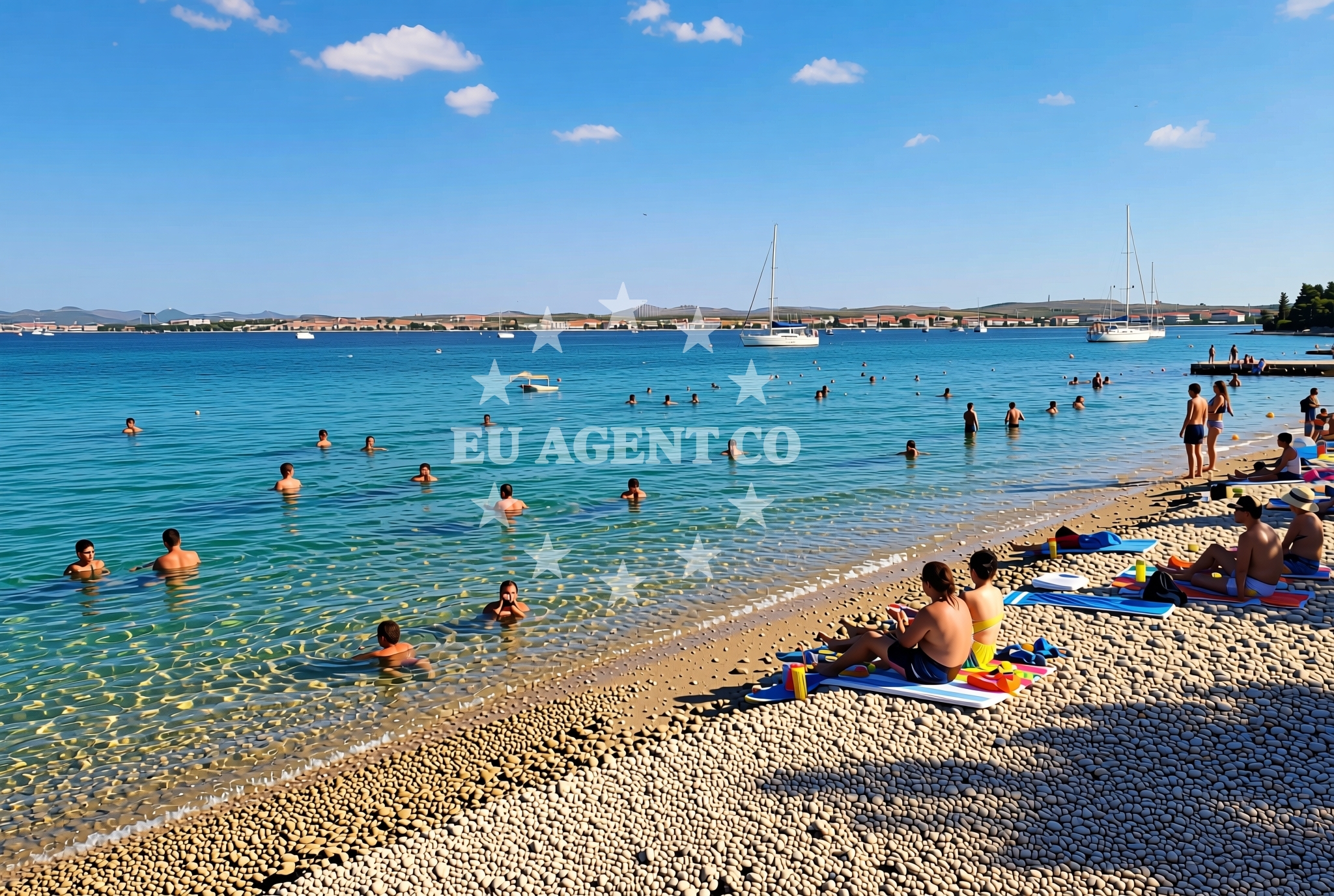 Sea and coastal view of Luka sjever, Prvić Luka (Prvić) Beach in Luka sjever