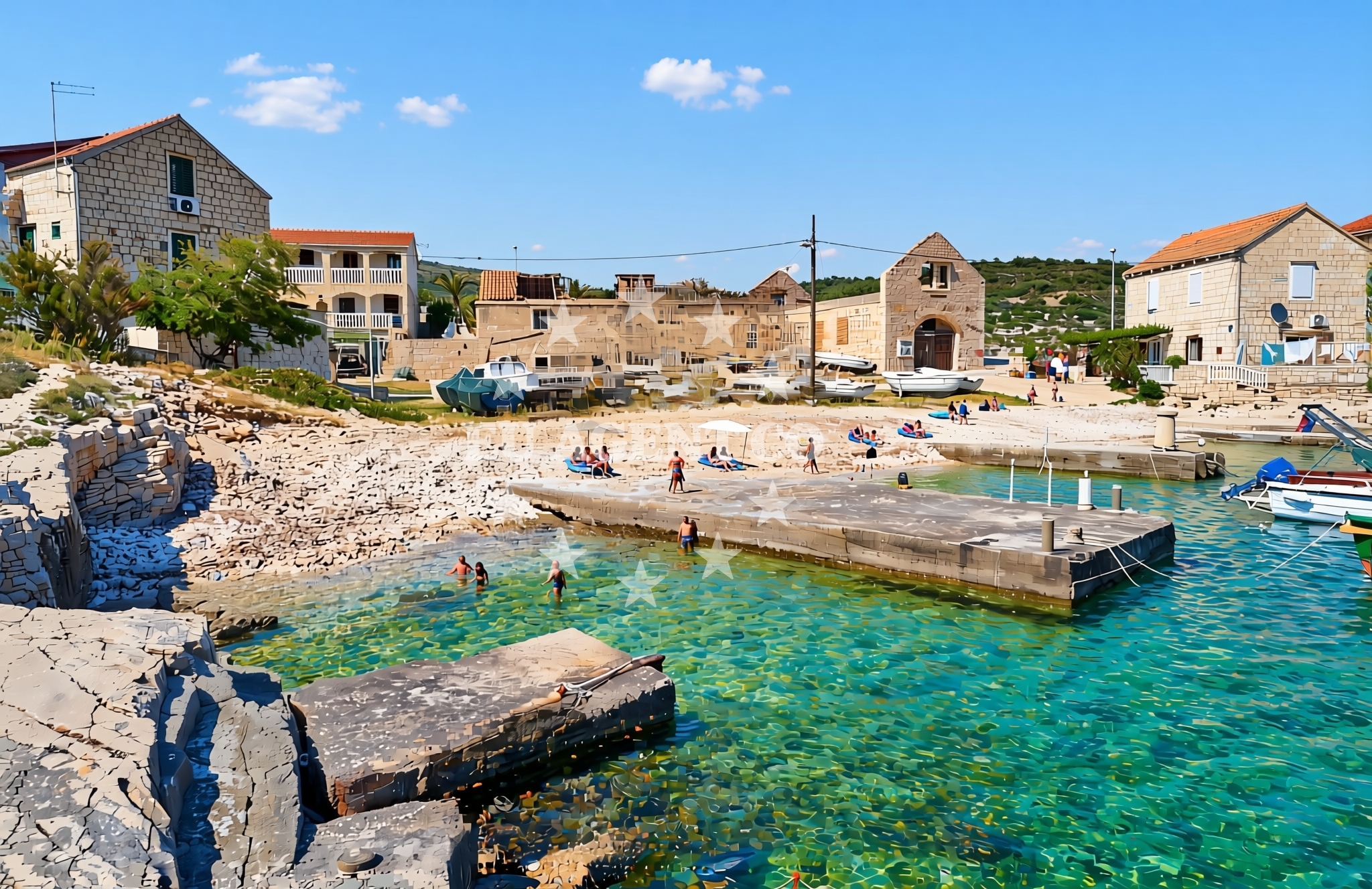 Overview of Luka sjever, Rukavac (Vis) Beach in Luka sjever